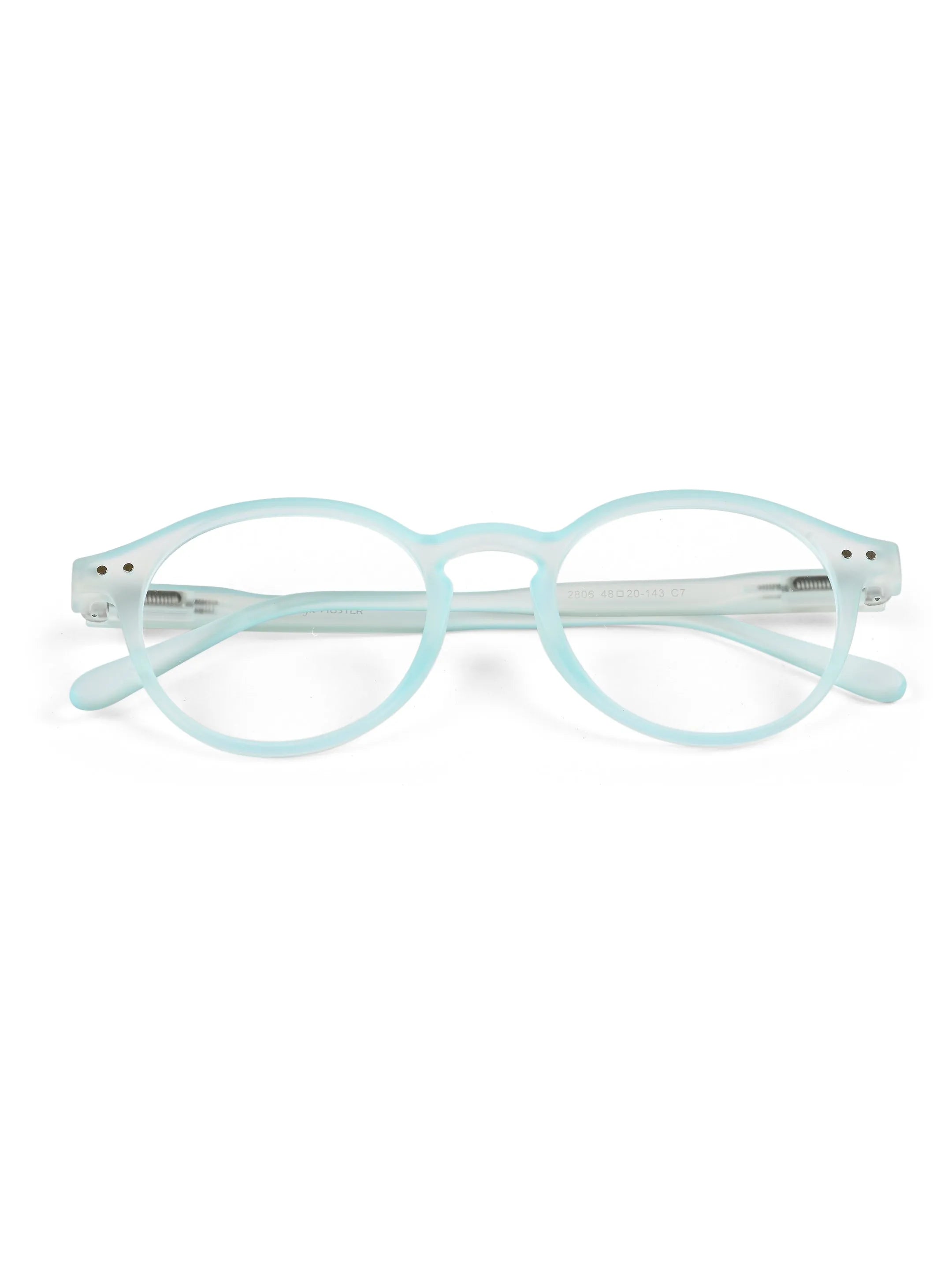 BluShield | Transparent Skyblue Medium Full Rim CIRCLE Computer Glasses for Men & Women [Blue Block]