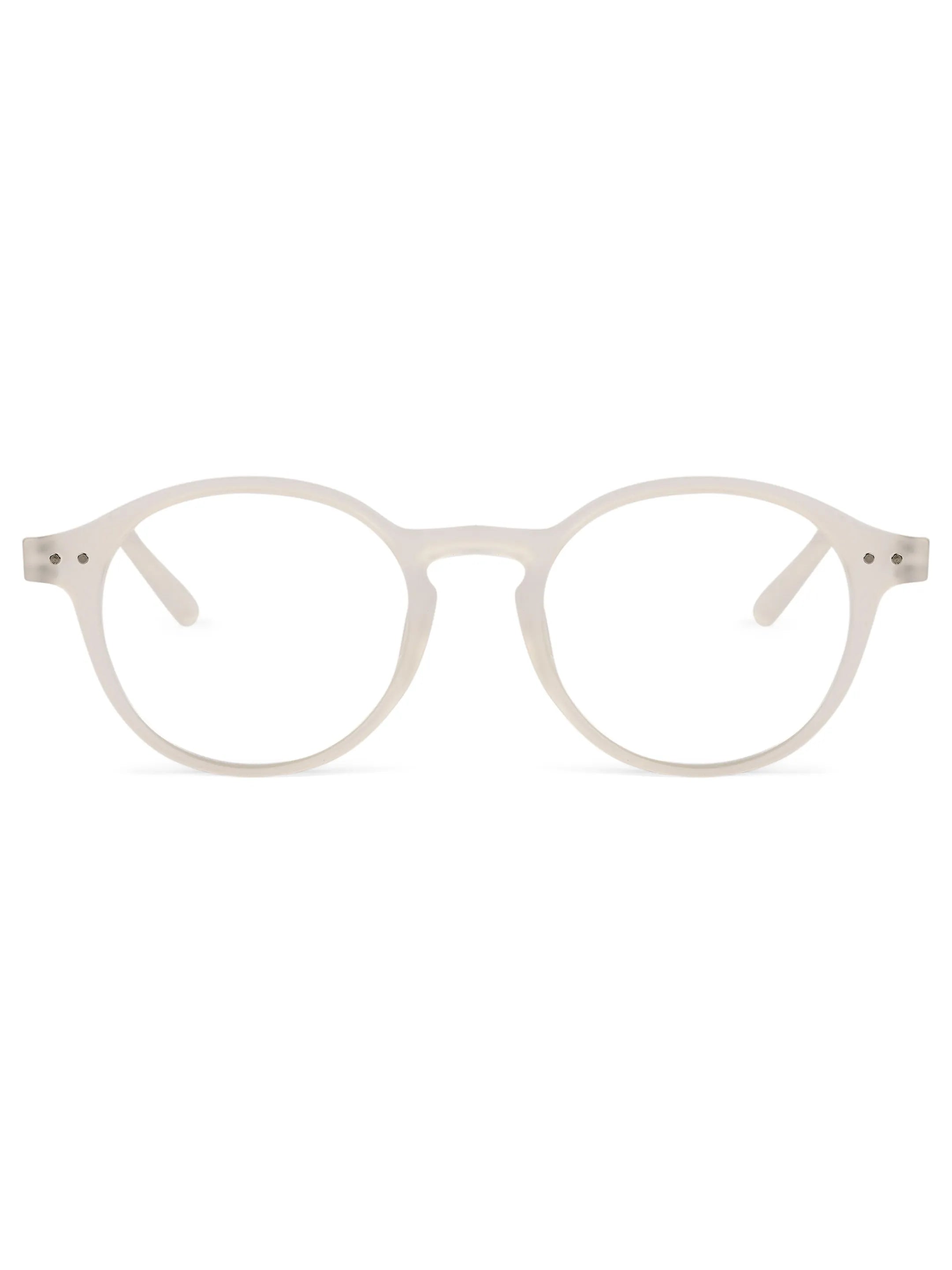 BluShield | Transparent Medium Full Rim CIRCLE Computer Glasses for Men & Women [Blue Block]