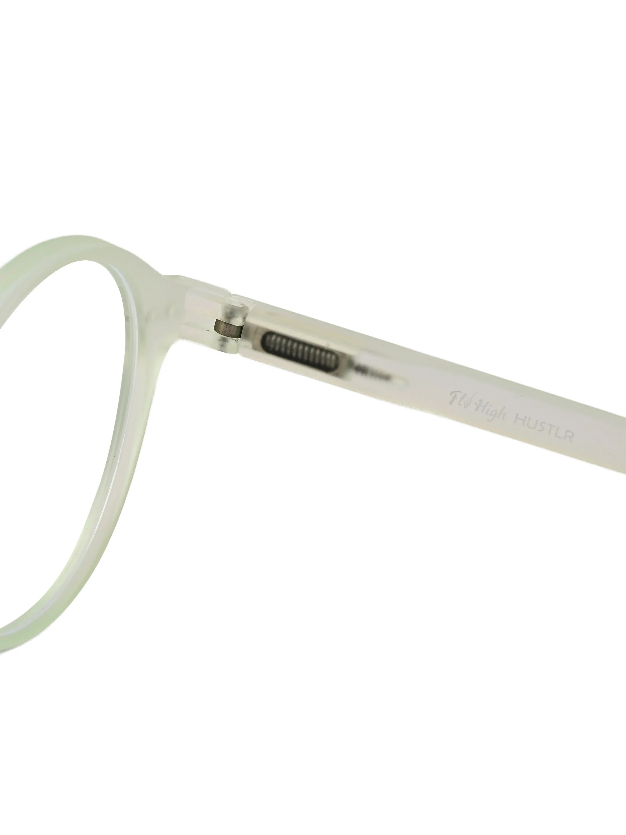 BluShield | Transparent Light Green Medium Full Rim CIRCLE Computer Glasses for Men & Women [Blue Block]