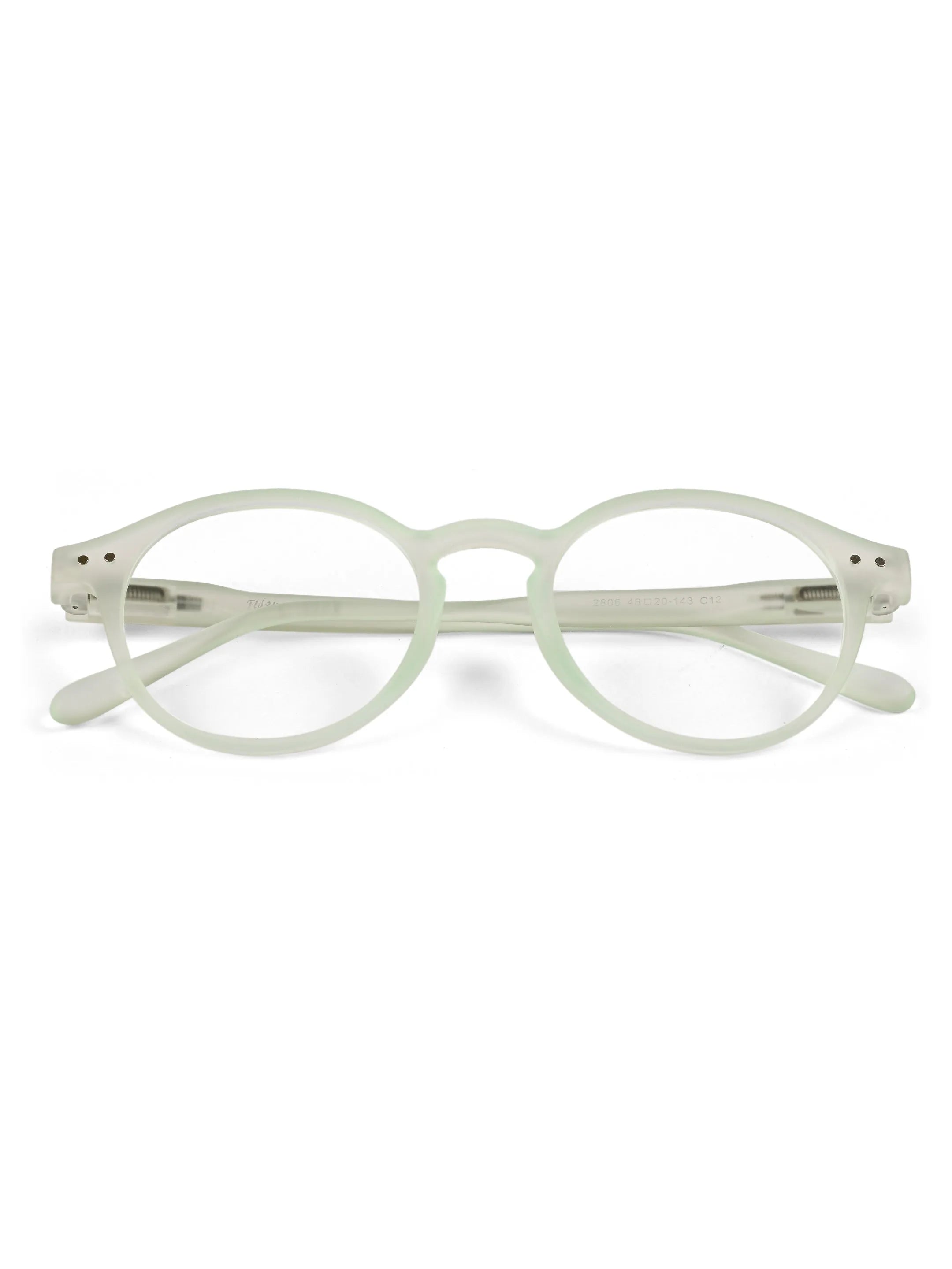 BluShield | Transparent Light Green Medium Full Rim CIRCLE Computer Glasses for Men & Women [Blue Block]