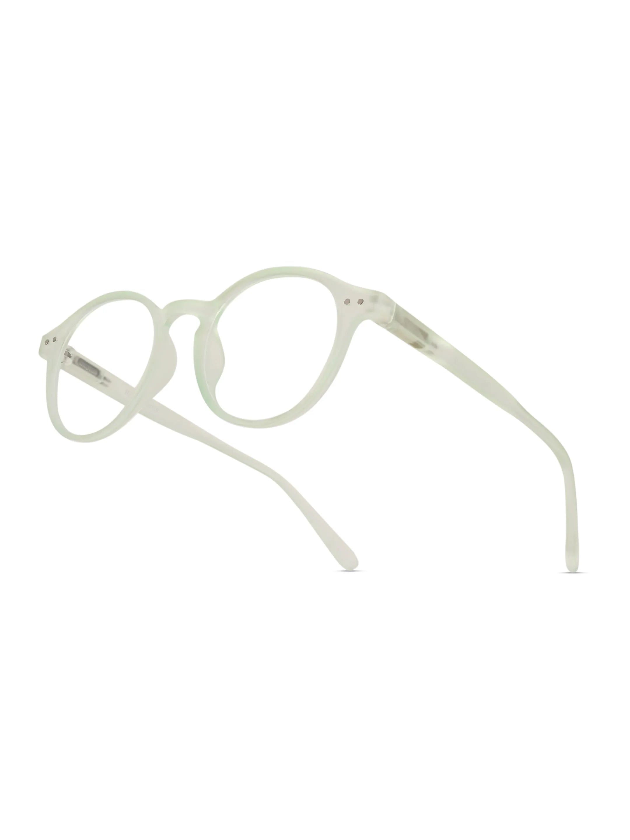 BluShield | Transparent Light Green Medium Full Rim CIRCLE Computer Glasses for Men & Women [Blue Block]