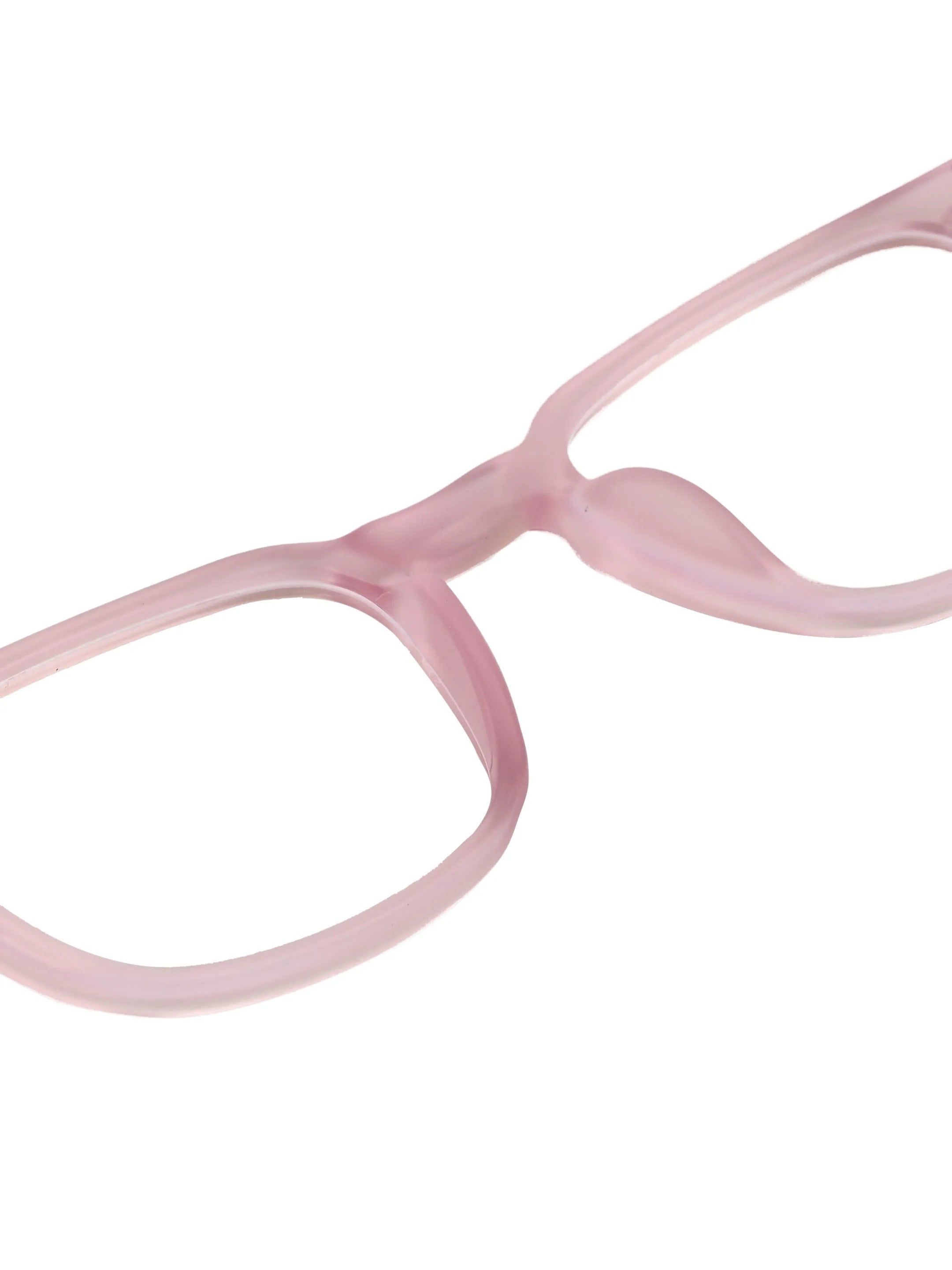 BluArmor | Transparent Baby Pink Medium Full Rim SQUARE Computer Glasses for Men & Women [Blue Block]