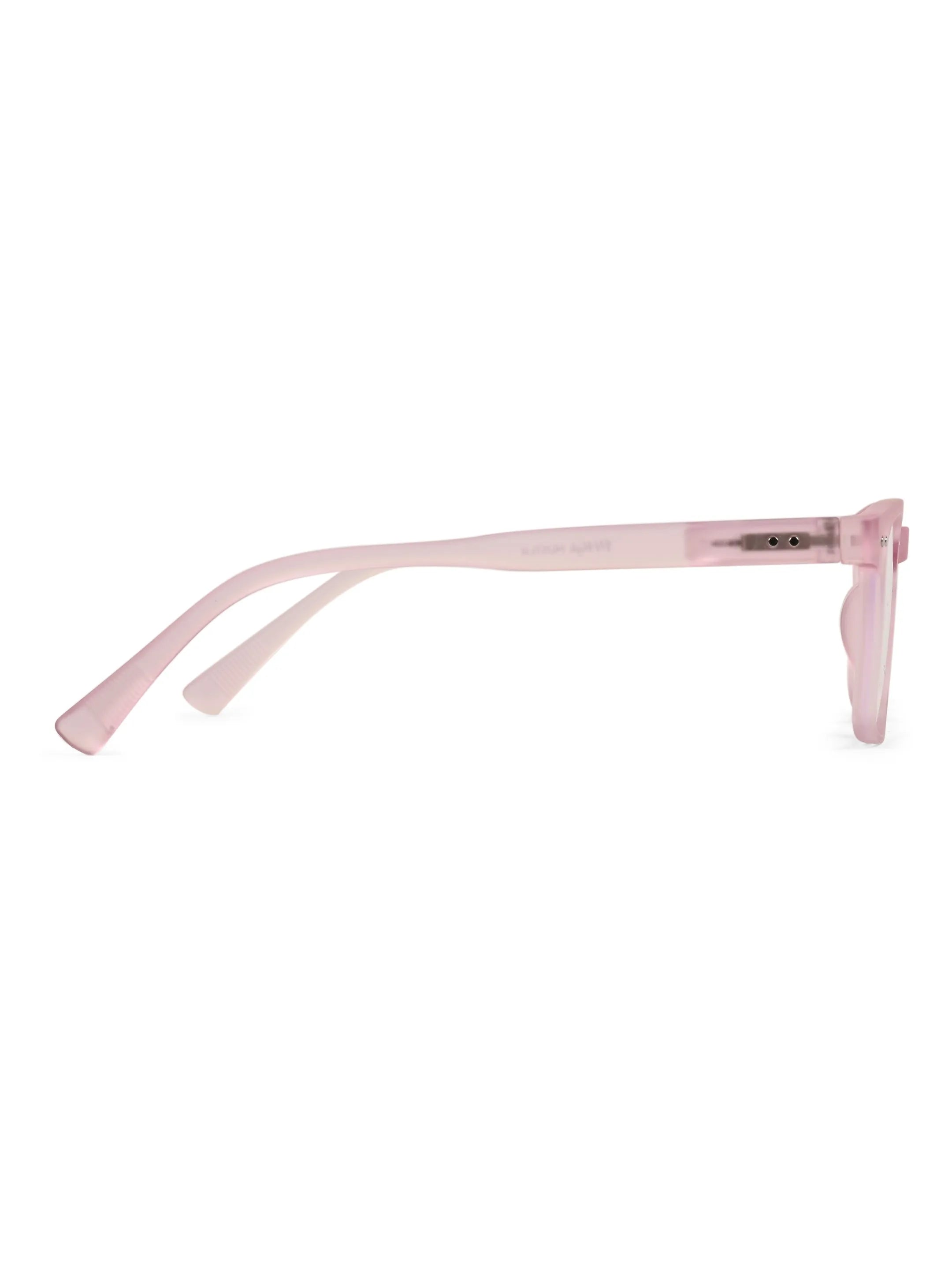 BluArmor | Transparent Baby Pink Medium Full Rim SQUARE Computer Glasses for Men & Women [Blue Block]