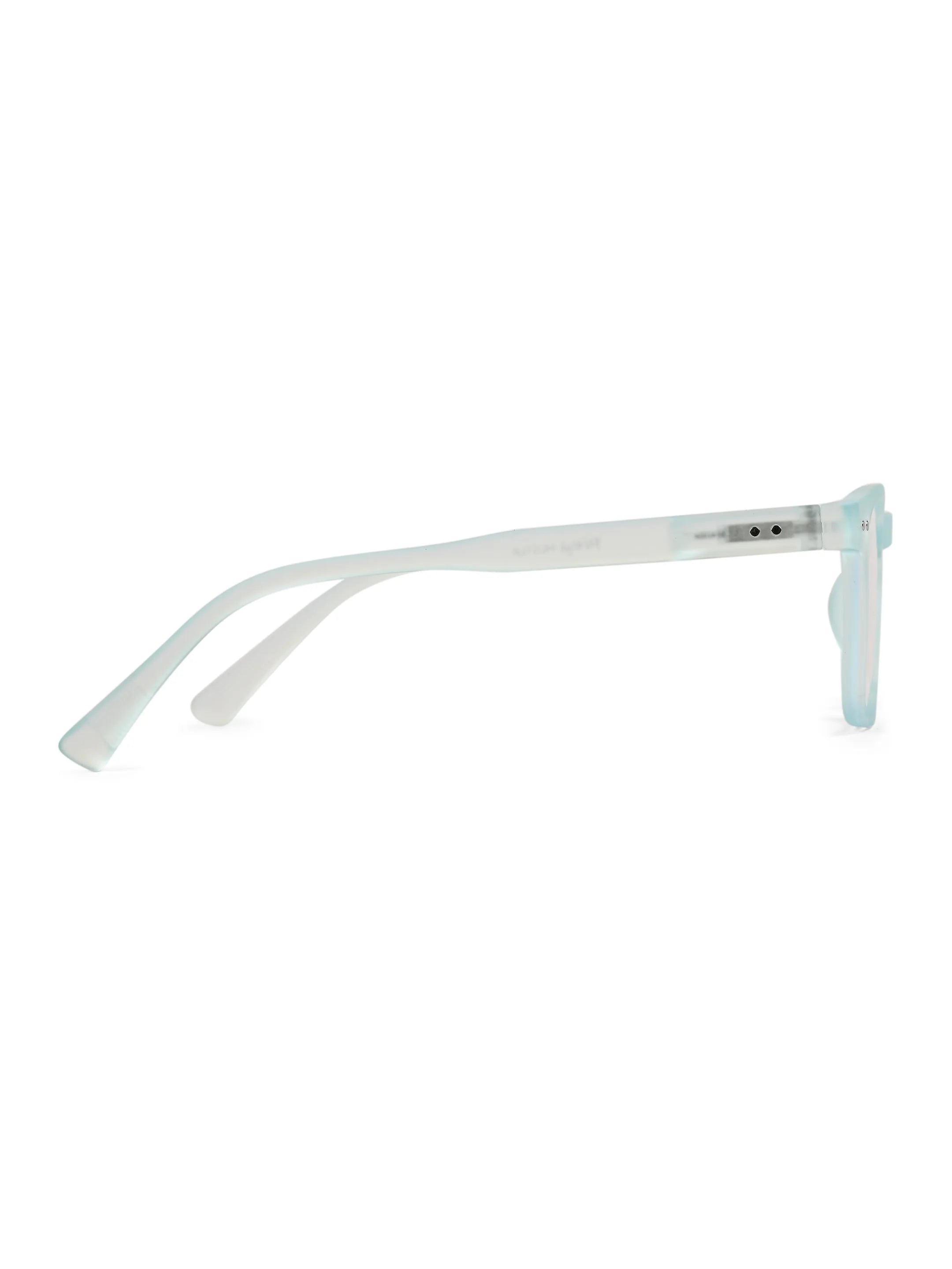 BluArmor | Transparent Skyblue Medium Full Rim SQUARE Computer Glasses for Men & Women [Blue Block]