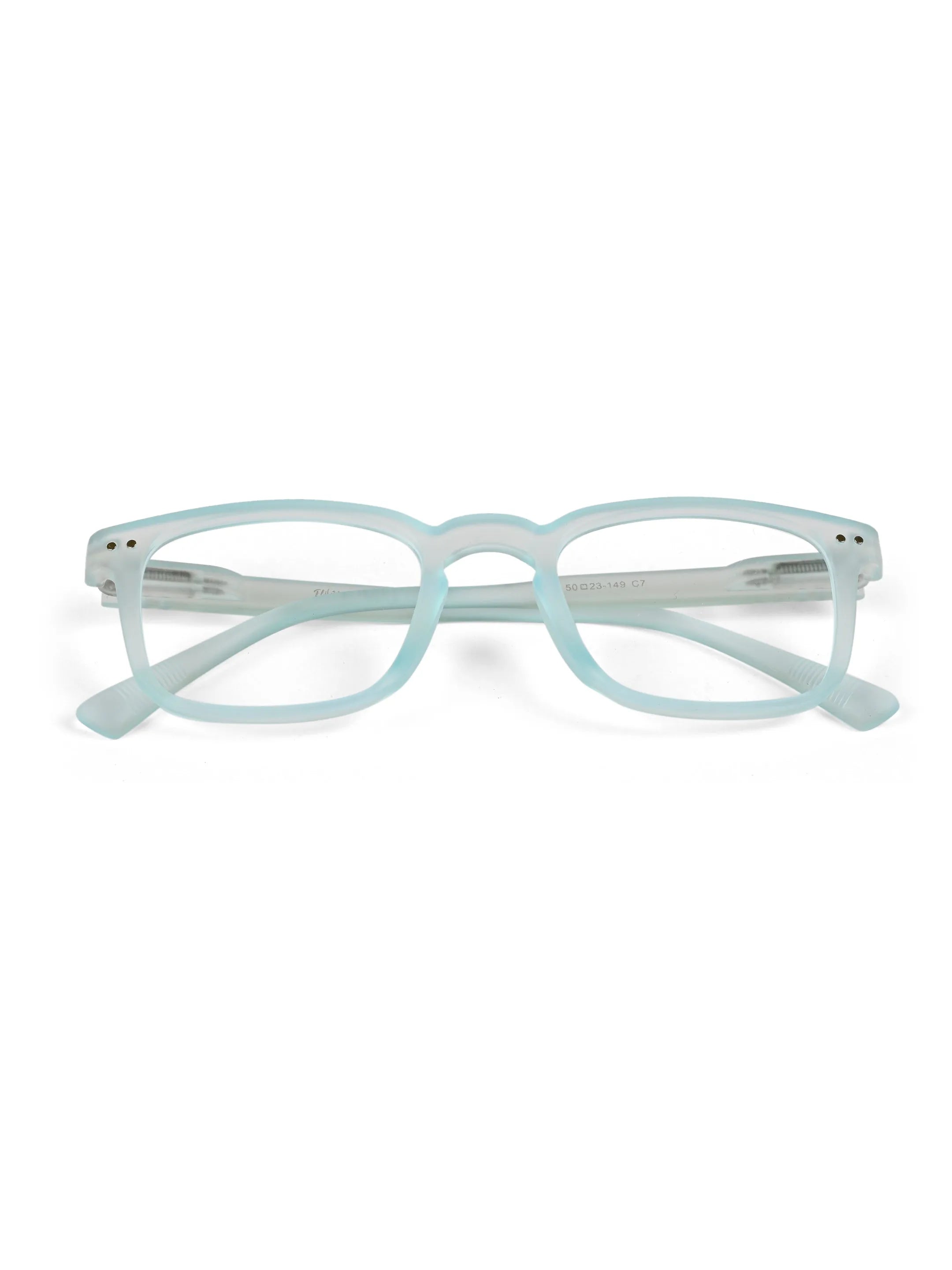 BluArmor | Transparent Skyblue Medium Full Rim SQUARE Computer Glasses for Men & Women [Blue Block]