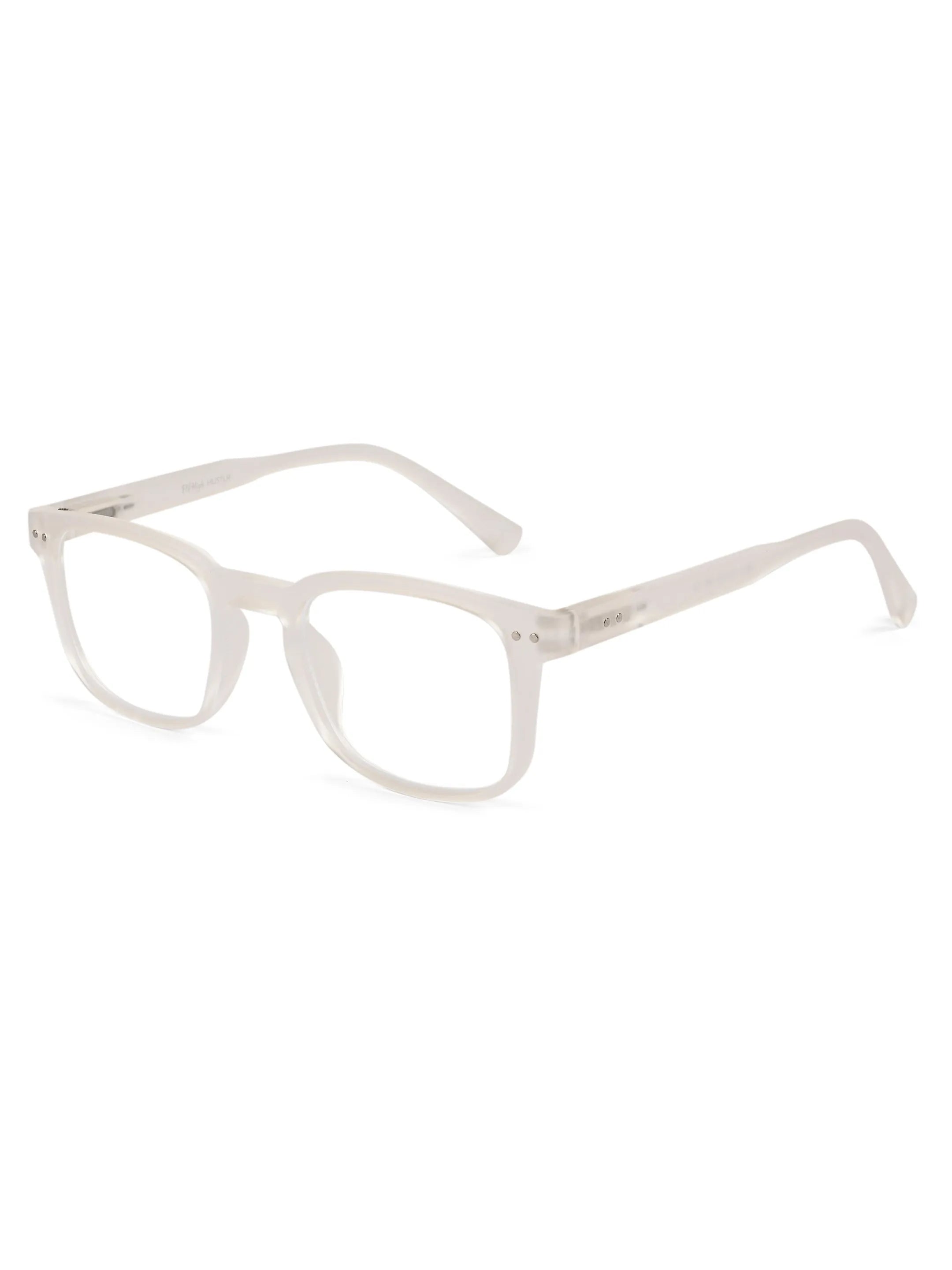 BluArmor | Transparent Medium Full Rim SQUARE Computer Glasses for Men & Women [Blue Block]