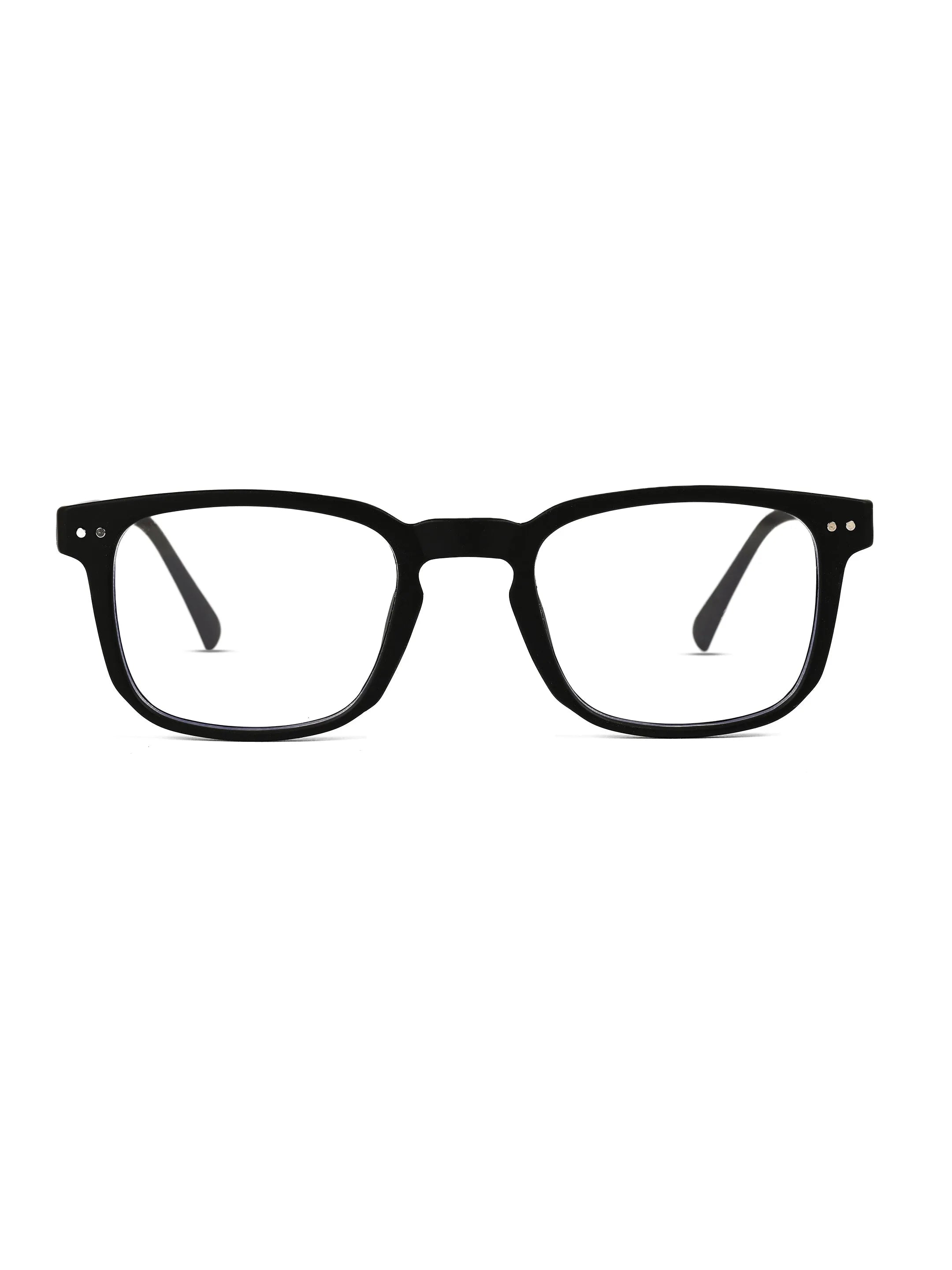 BluArmor | Black Medium Full Rim SQUARE Computer Glasses for Men & Women [Blue Block]