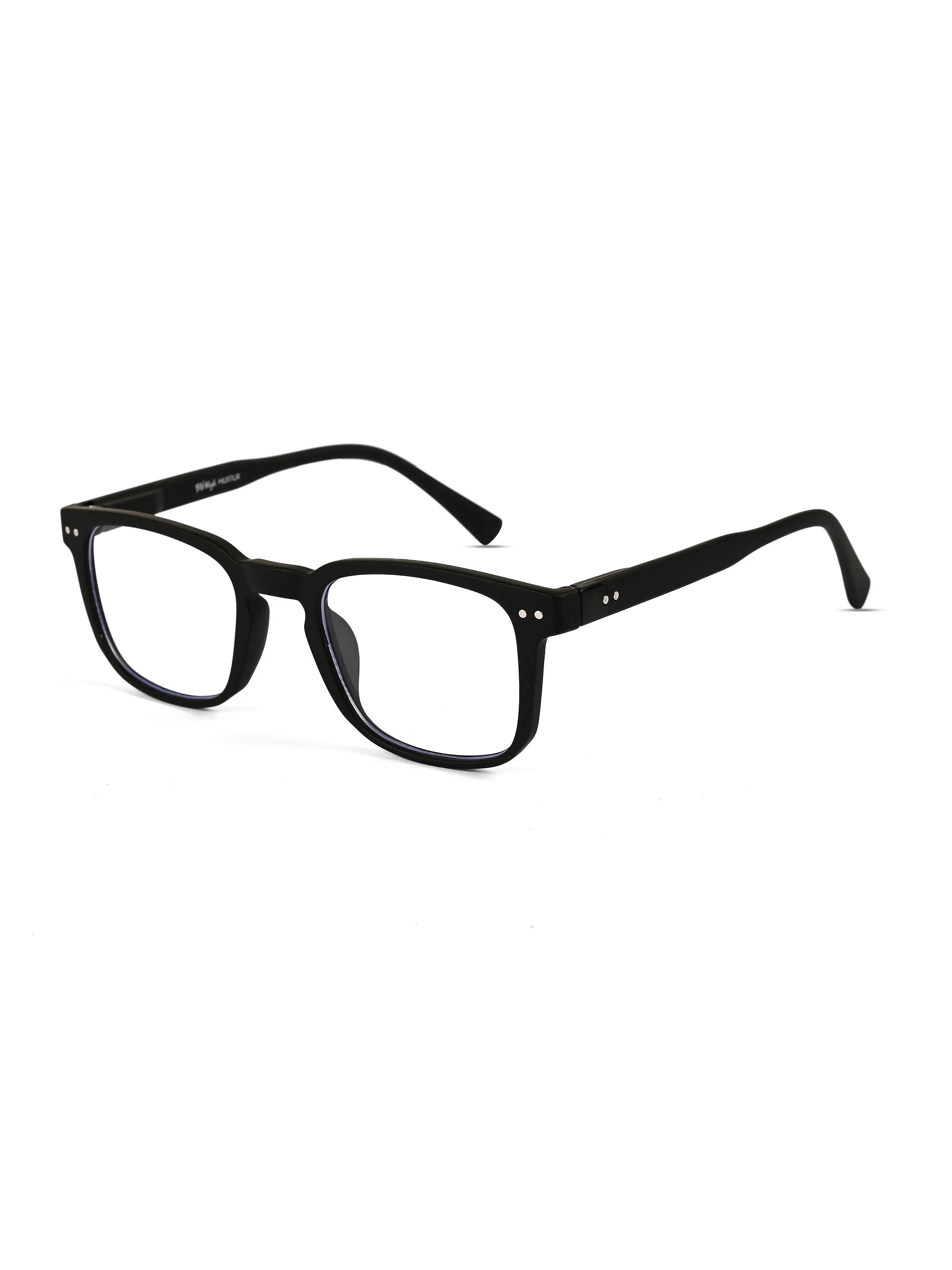 BluArmor | Black Medium Full Rim SQUARE Computer Glasses for Men & Women [Blue Block]