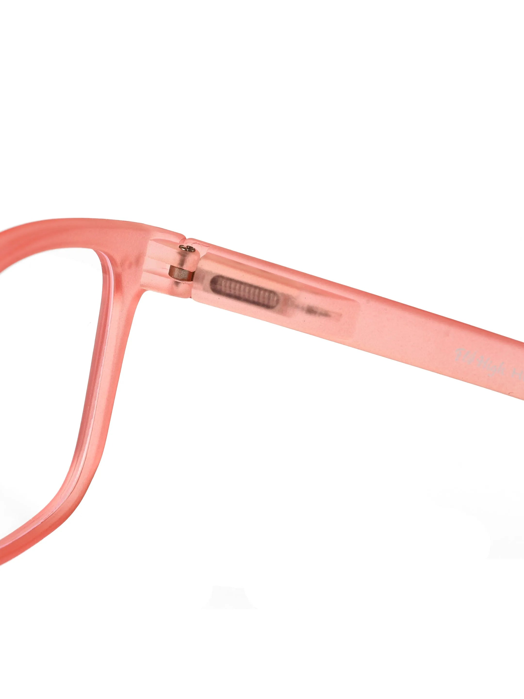 BluArmor | Transparent Red Medium Full Rim SQUARE Computer Glasses for Men & Women [Blue Block]