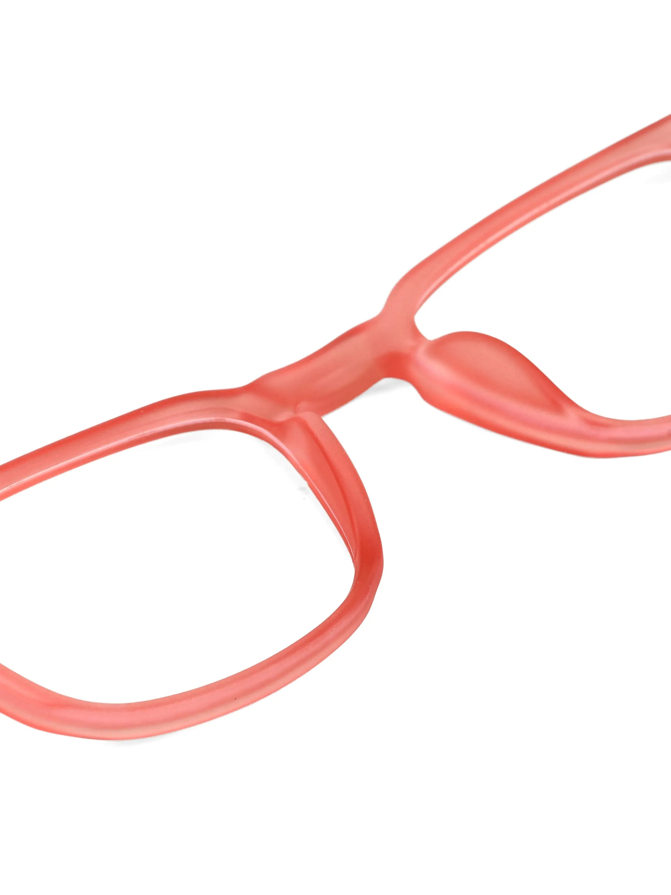 BluArmor | Transparent Red Medium Full Rim SQUARE Computer Glasses for Men & Women [Blue Block]