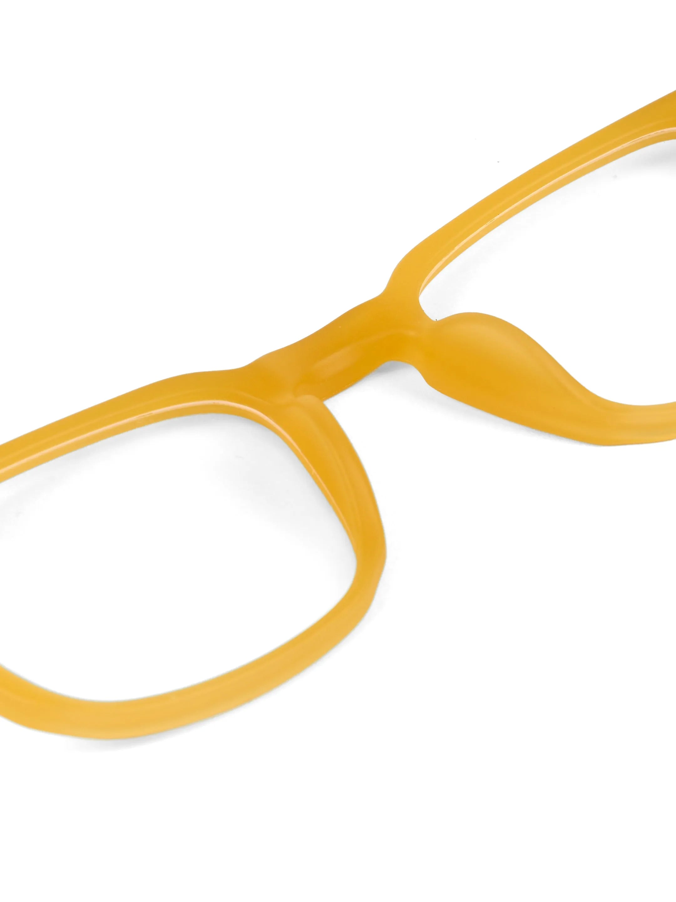 BluArmor | Transparent Orange Medium Full Rim SQUARE Computer Glasses for Men & Women [Blue Block]