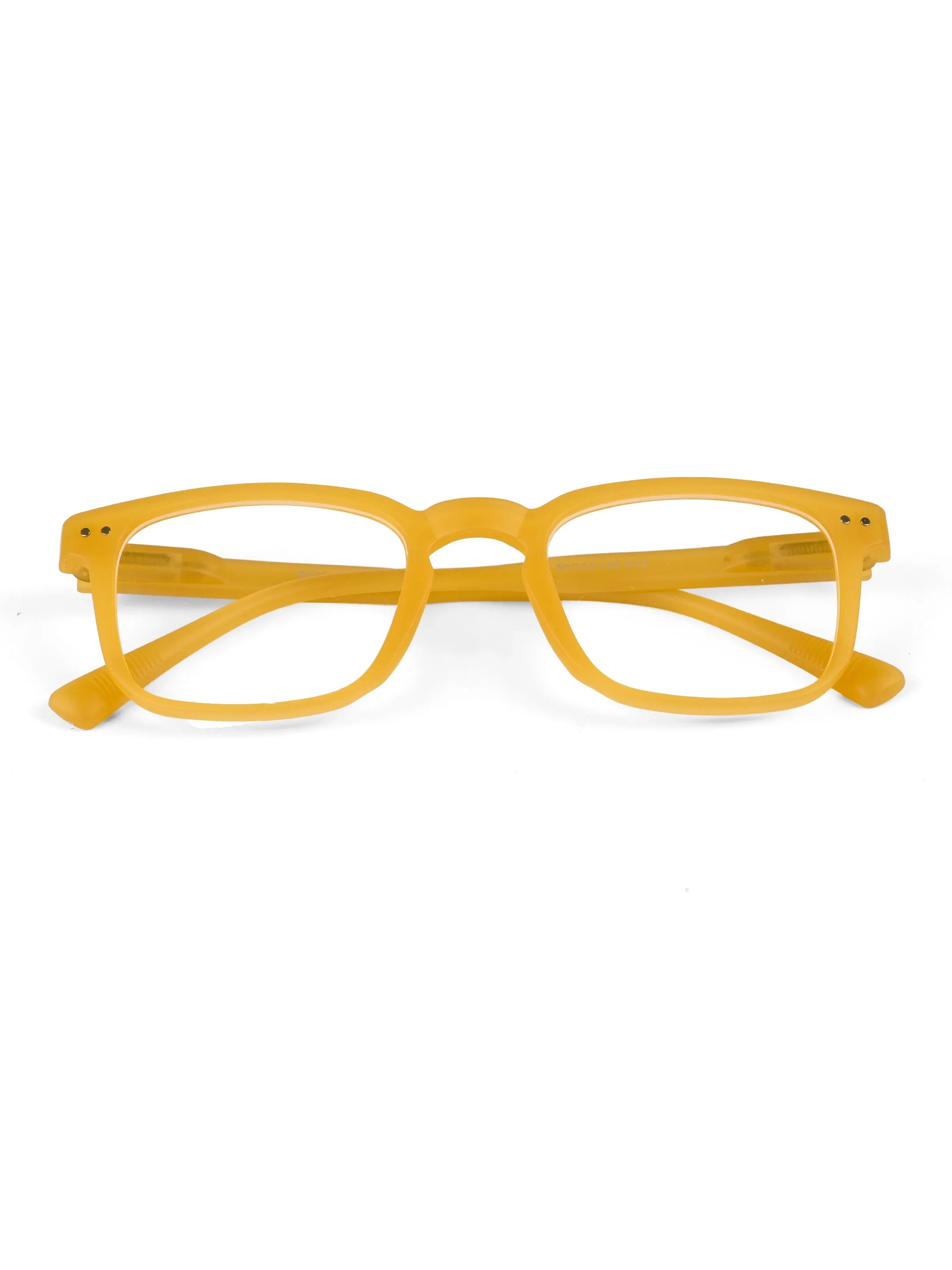 BluArmor | Transparent Orange Medium Full Rim SQUARE Computer Glasses for Men & Women [Blue Block]