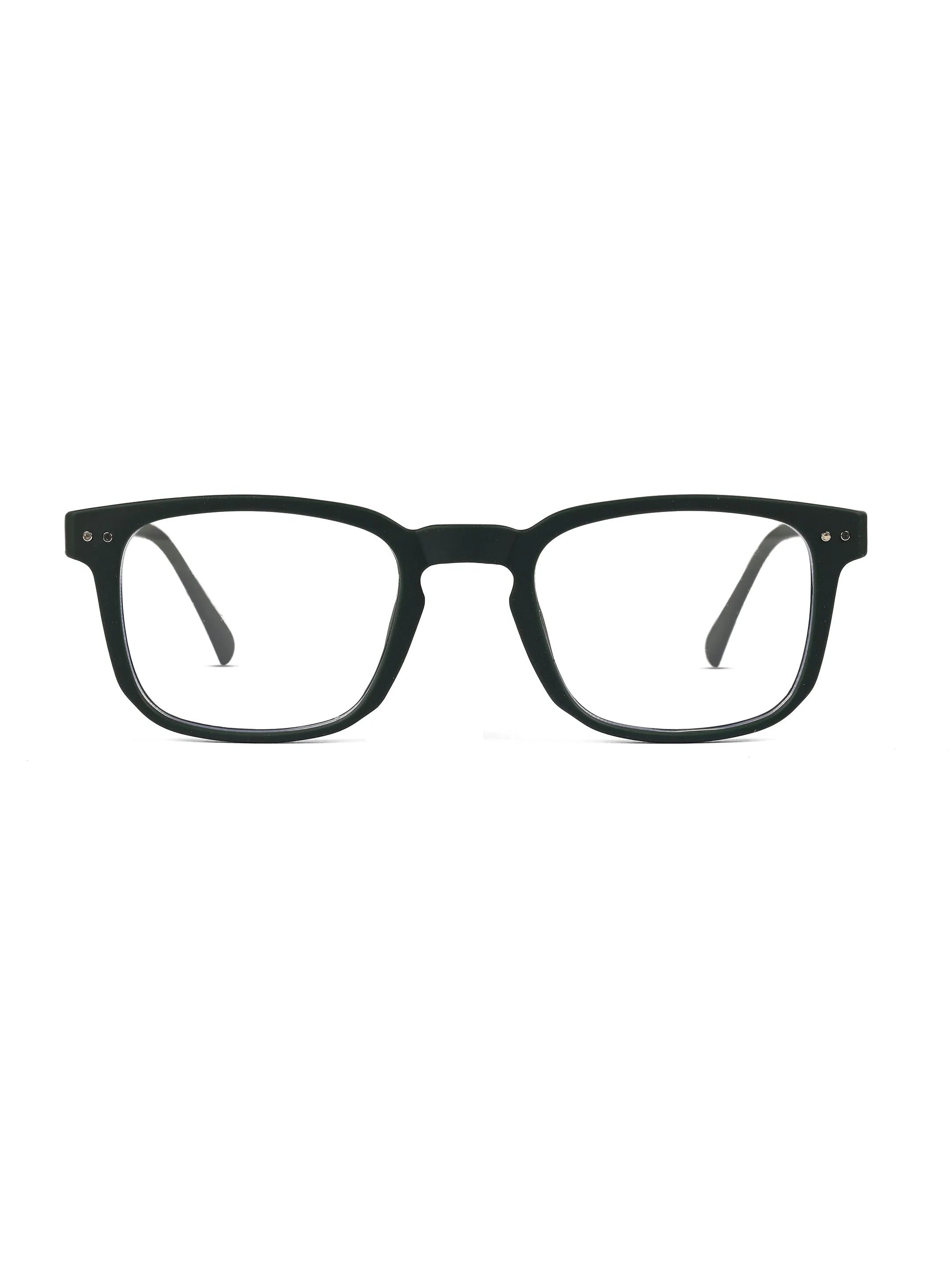 BluArmor | Green Medium Full Rim SQUARE Computer Glasses for Men & Women [Blue Block]