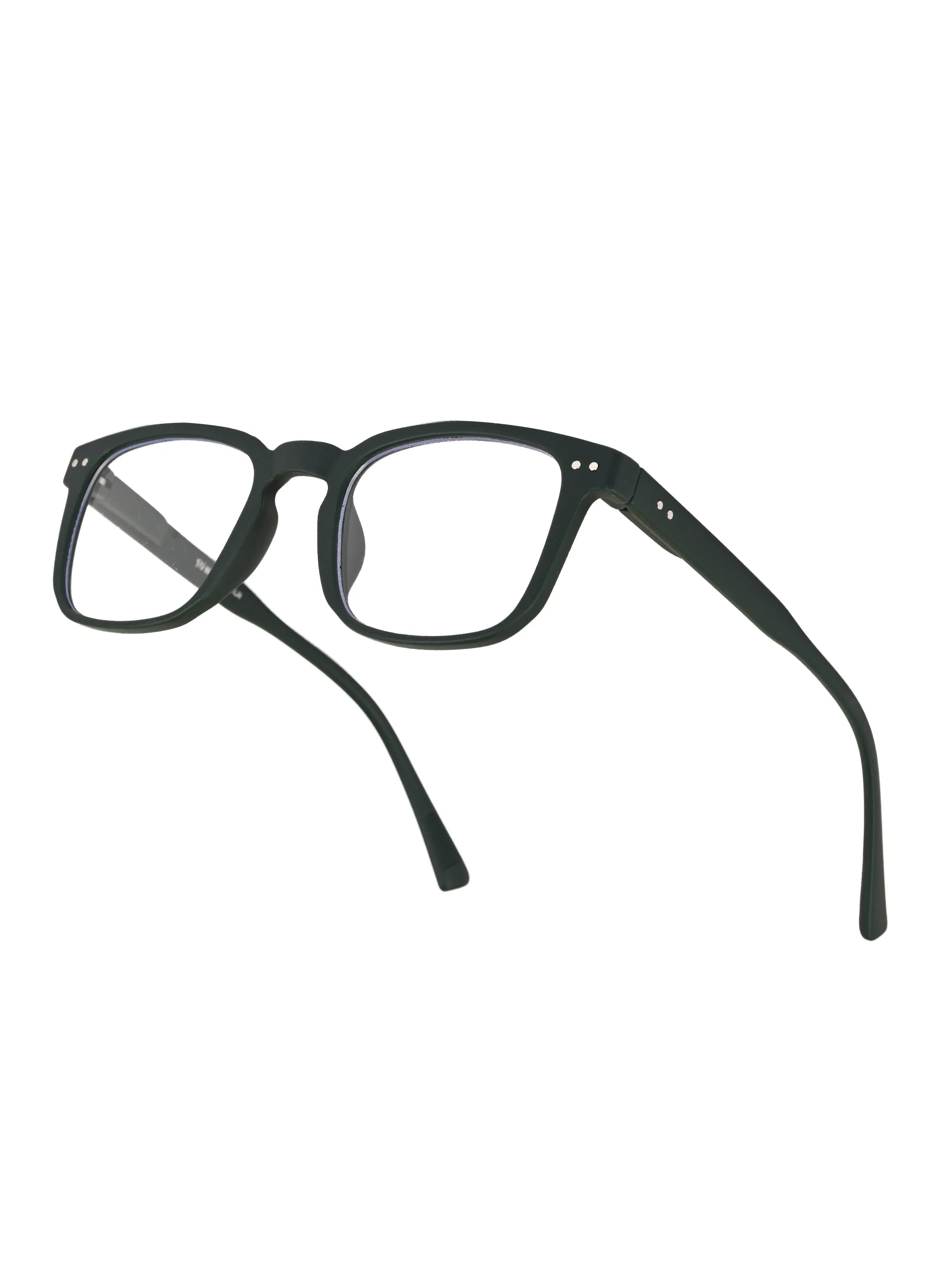 BluArmor | Green Medium Full Rim SQUARE Computer Glasses for Men & Women [Blue Block]