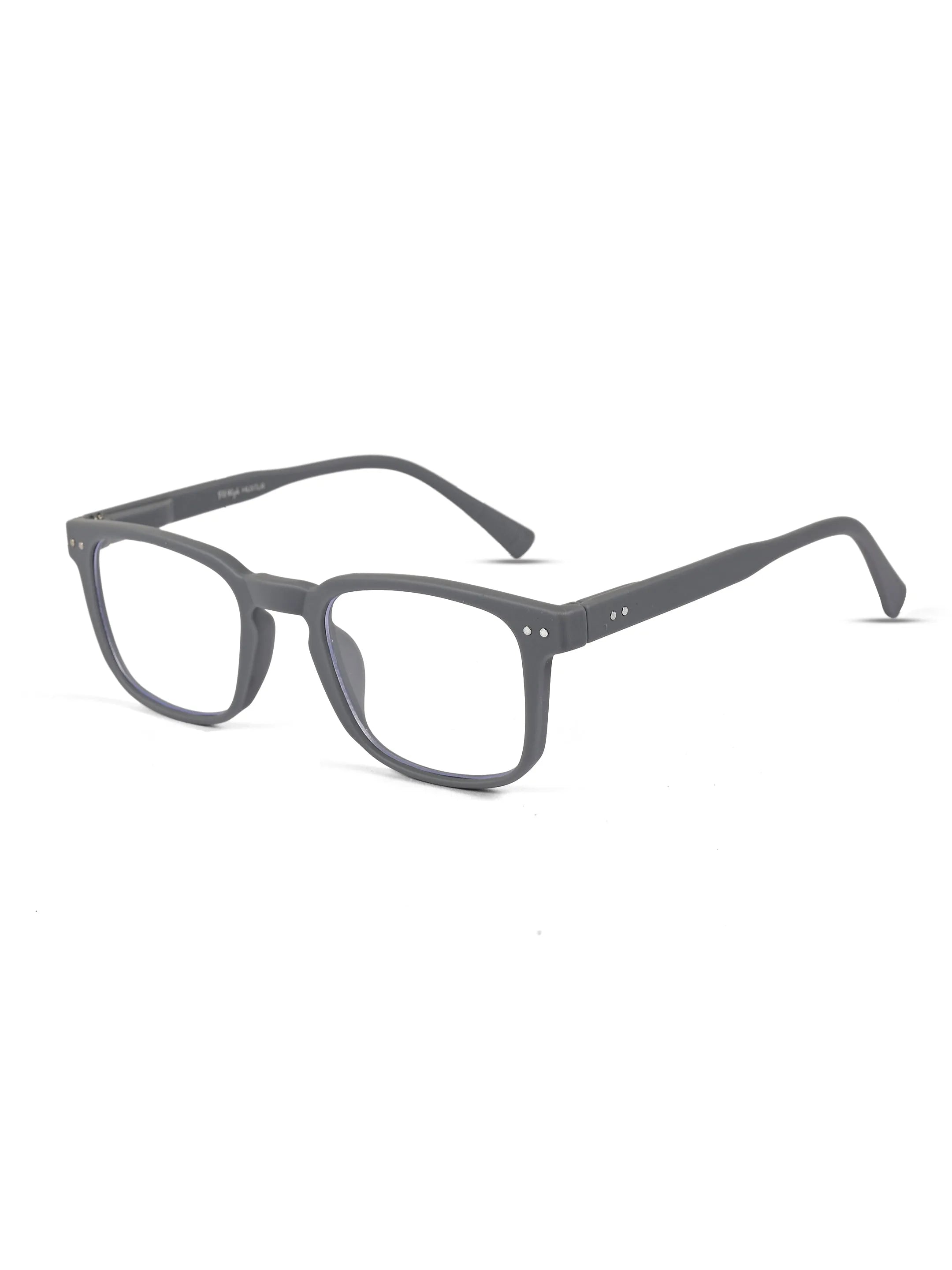 BluArmor | Grey Medium Full Rim SQUARE Computer Glasses for Men & Women [Blue Block]