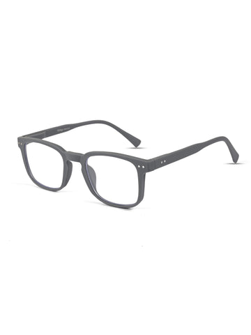 BluArmor | Grey Medium Full Rim SQUARE Computer Glasses for Men & Women [Blue Block]