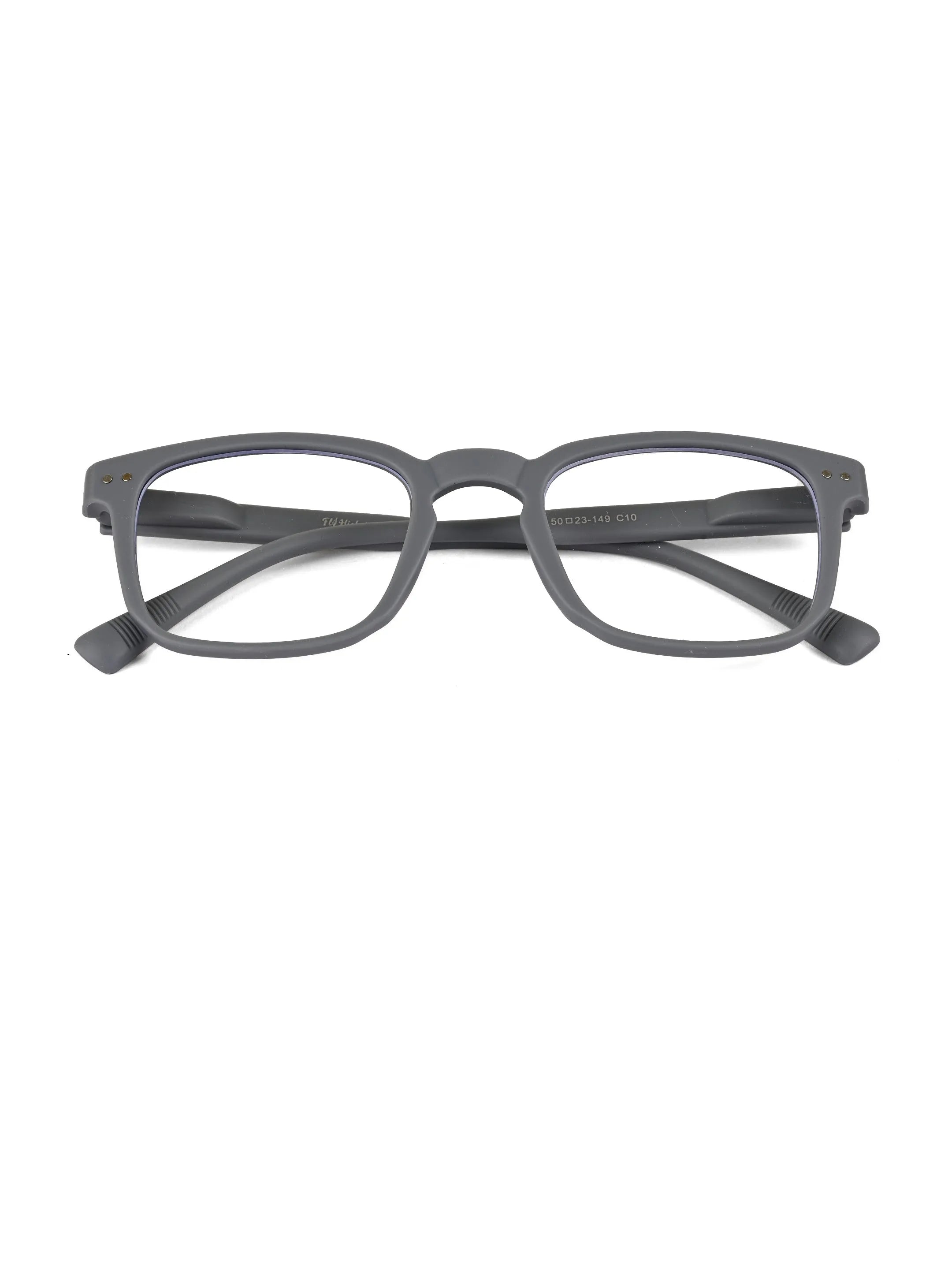 BluArmor | Grey Medium Full Rim SQUARE Computer Glasses for Men & Women [Blue Block]