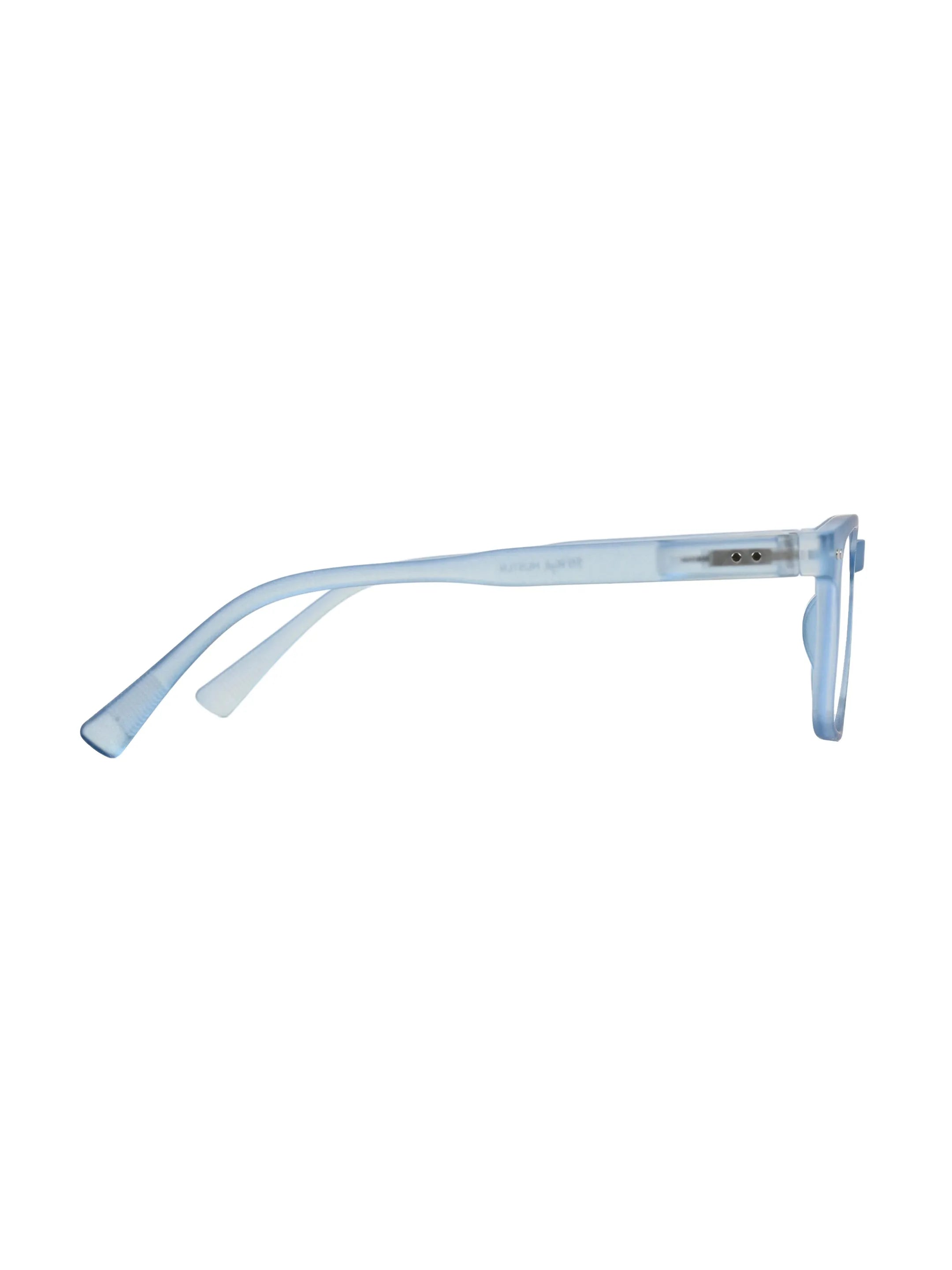 BluArmor | Transparent Blue Medium Full Rim SQUARE Computer Glasses for Men & Women [Blue Block]