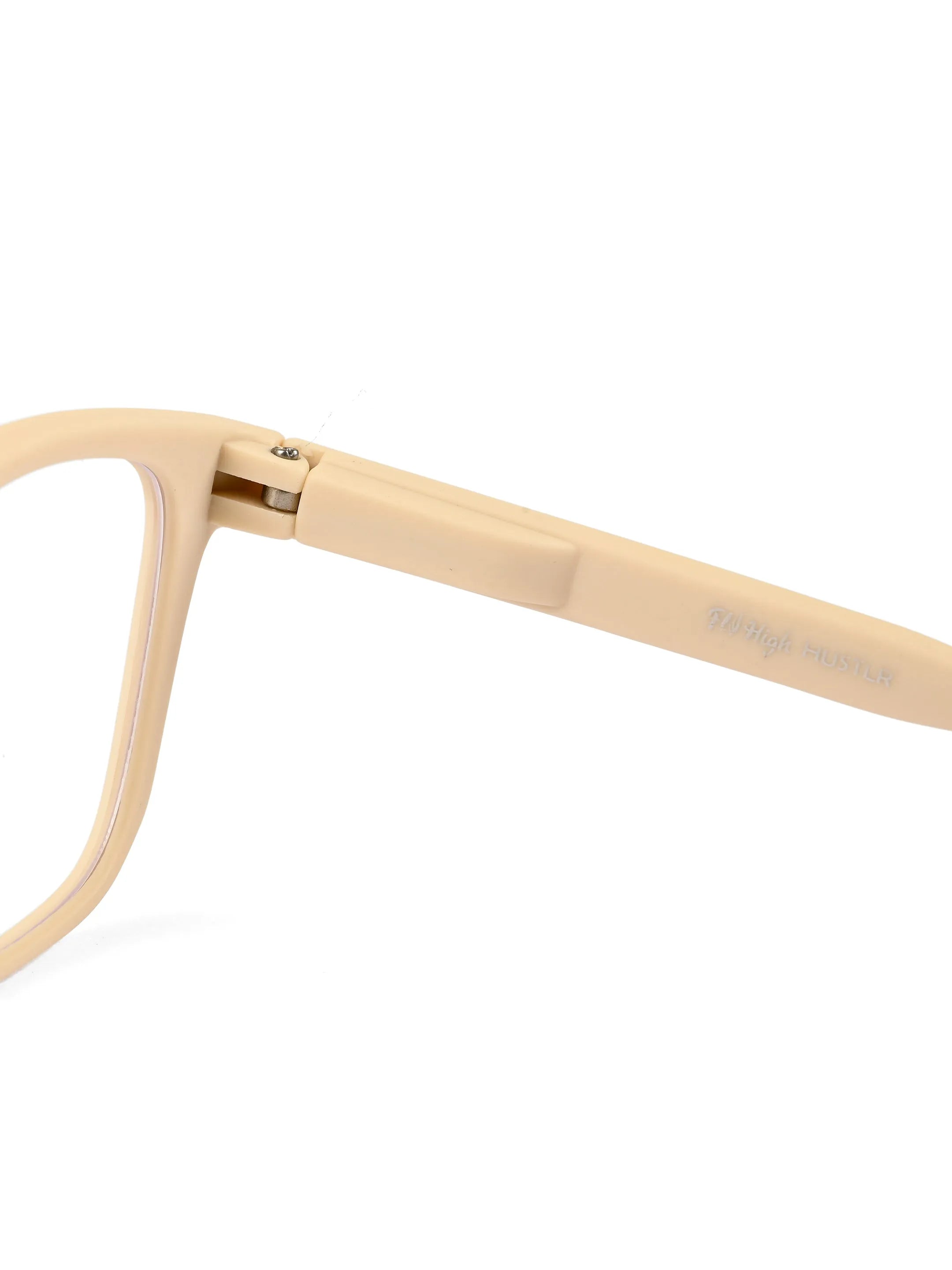 BluArmor | Cream Medium Full Rim SQUARE Computer Glasses for Men & Women [Blue Block]
