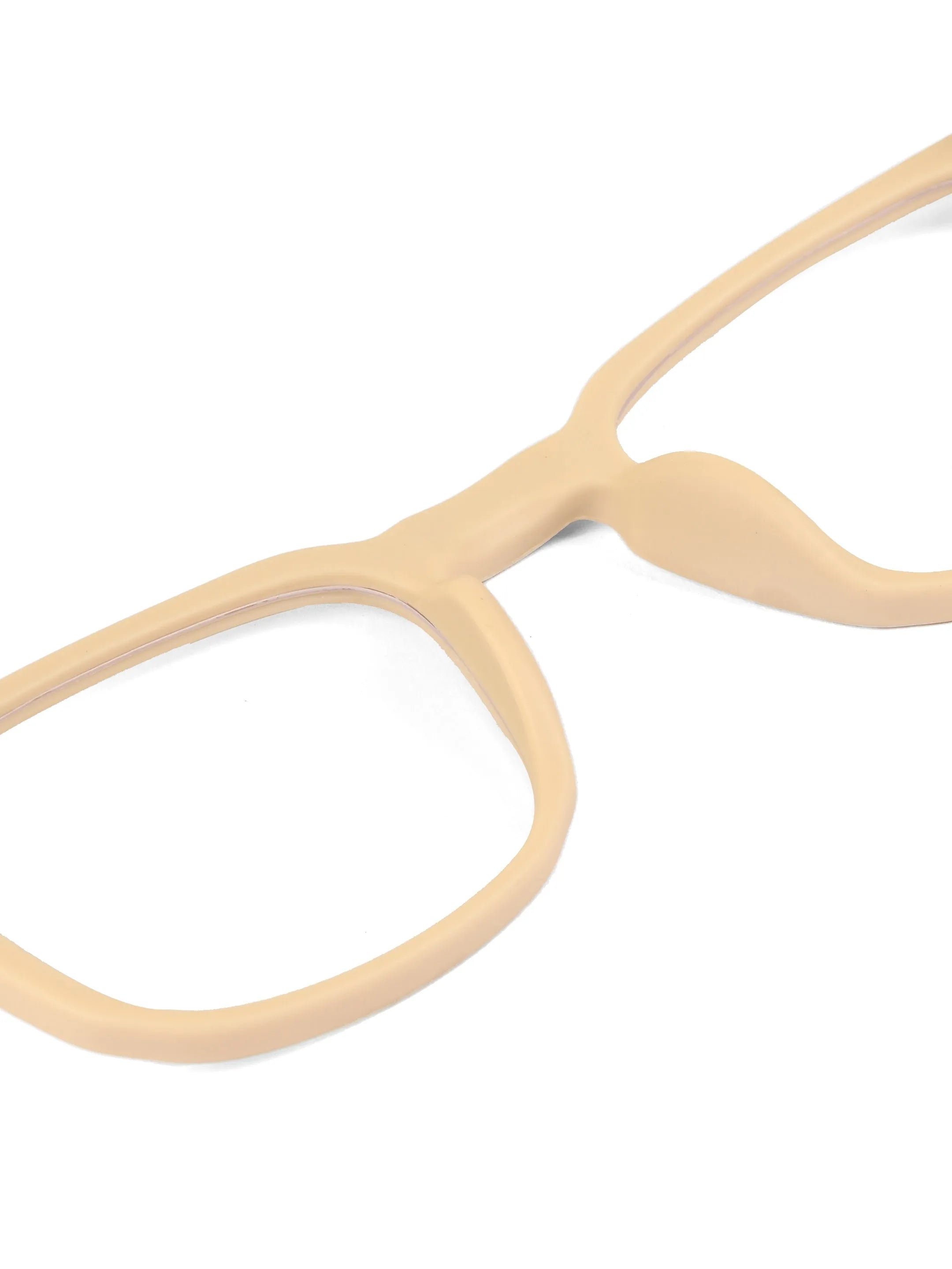 BluArmor | Cream Medium Full Rim SQUARE Computer Glasses for Men & Women [Blue Block]