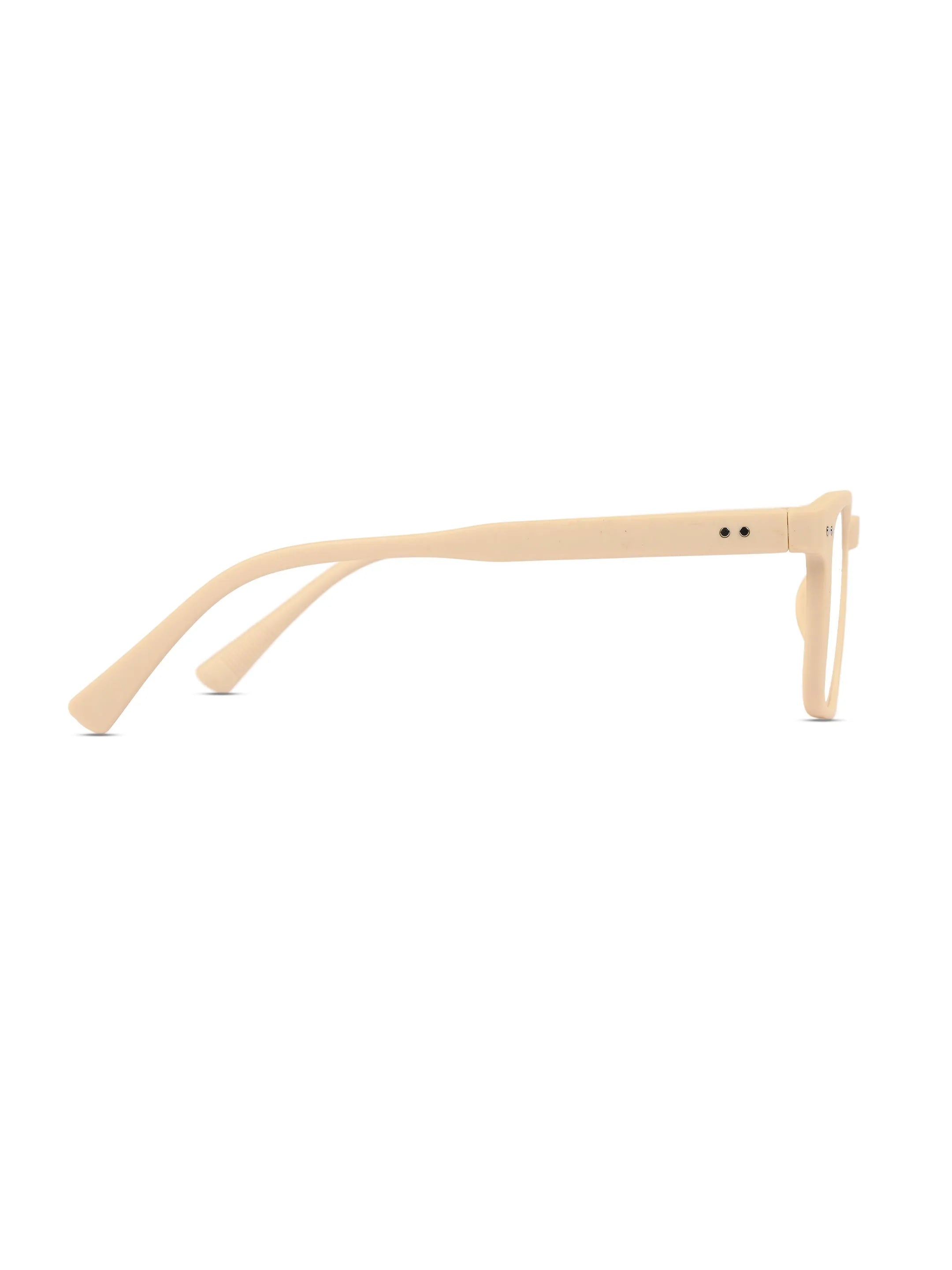 BluArmor | Cream Medium Full Rim SQUARE Computer Glasses for Men & Women [Blue Block]