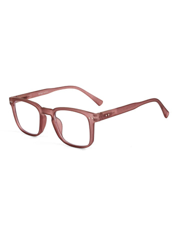 BluArmor | Transparent Mate Maroon Medium Full Rim SQUARE Computer Glasses for Men & Women [Blue Block]
