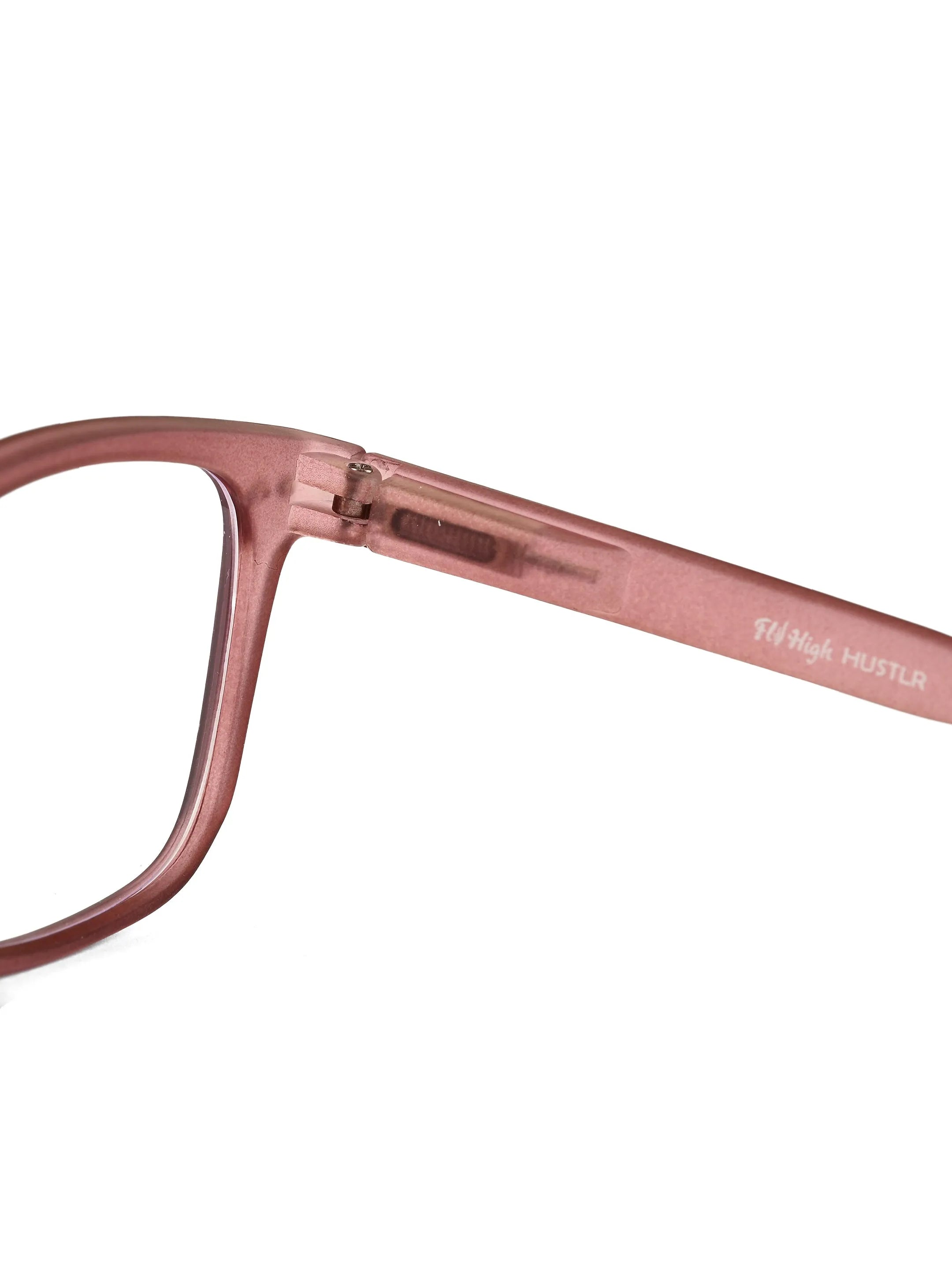 BluArmor | Transparent Mate Maroon Medium Full Rim SQUARE Computer Glasses for Men & Women [Blue Block]