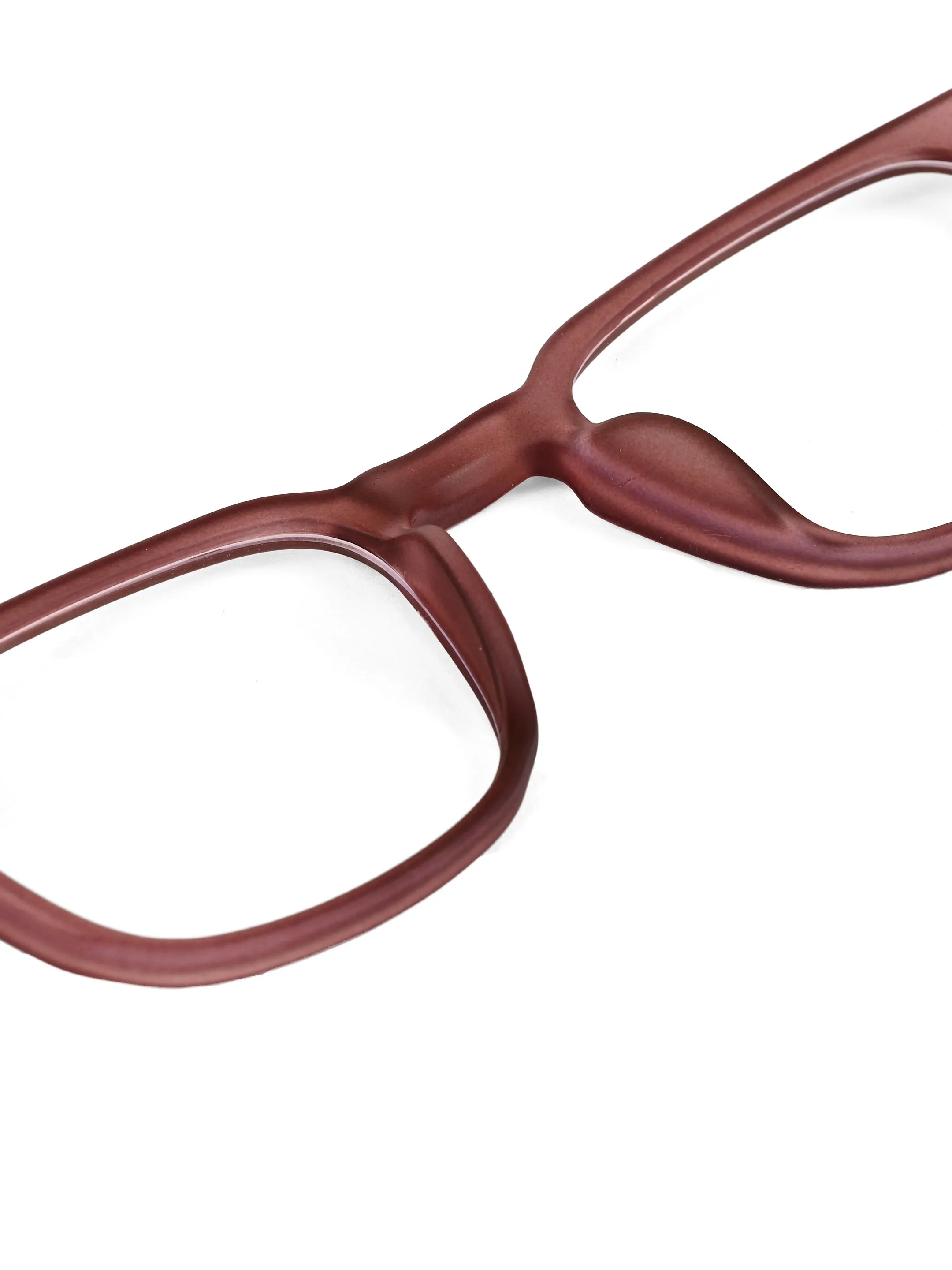 BluArmor | Transparent Mate Maroon Medium Full Rim SQUARE Computer Glasses for Men & Women [Blue Block]