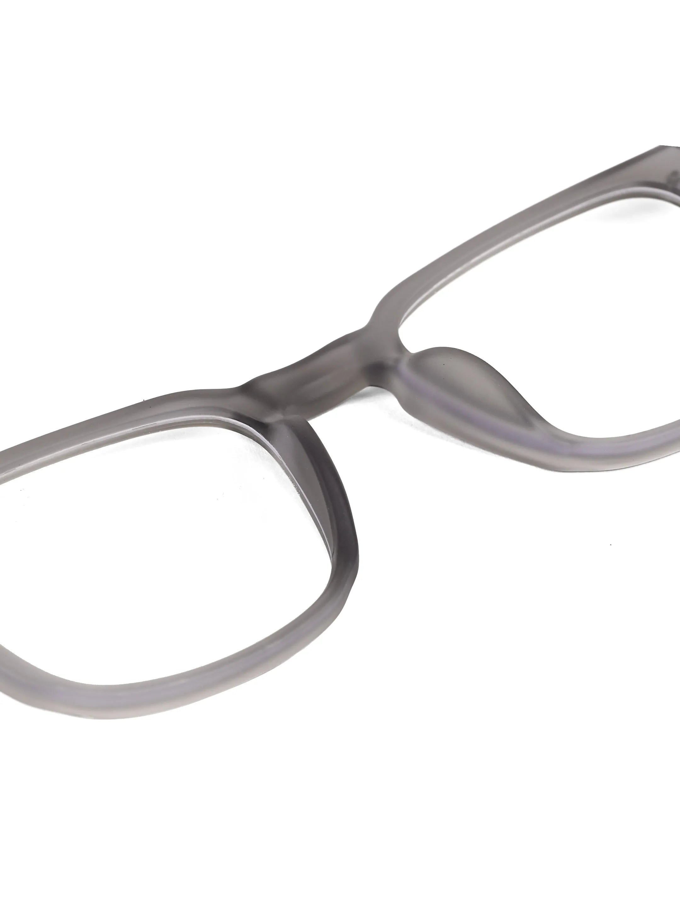 BluArmor | Transparent Smoke Medium Full Rim SQUARE Computer Glasses for Men & Women [Blue Block]