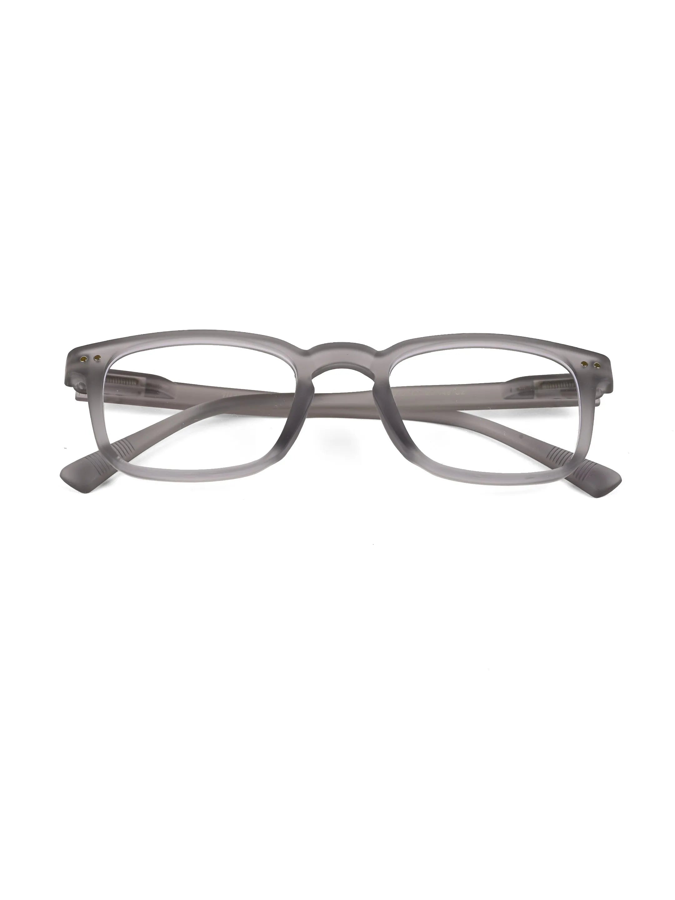 BluArmor | Transparent Smoke Medium Full Rim SQUARE Computer Glasses for Men & Women [Blue Block]