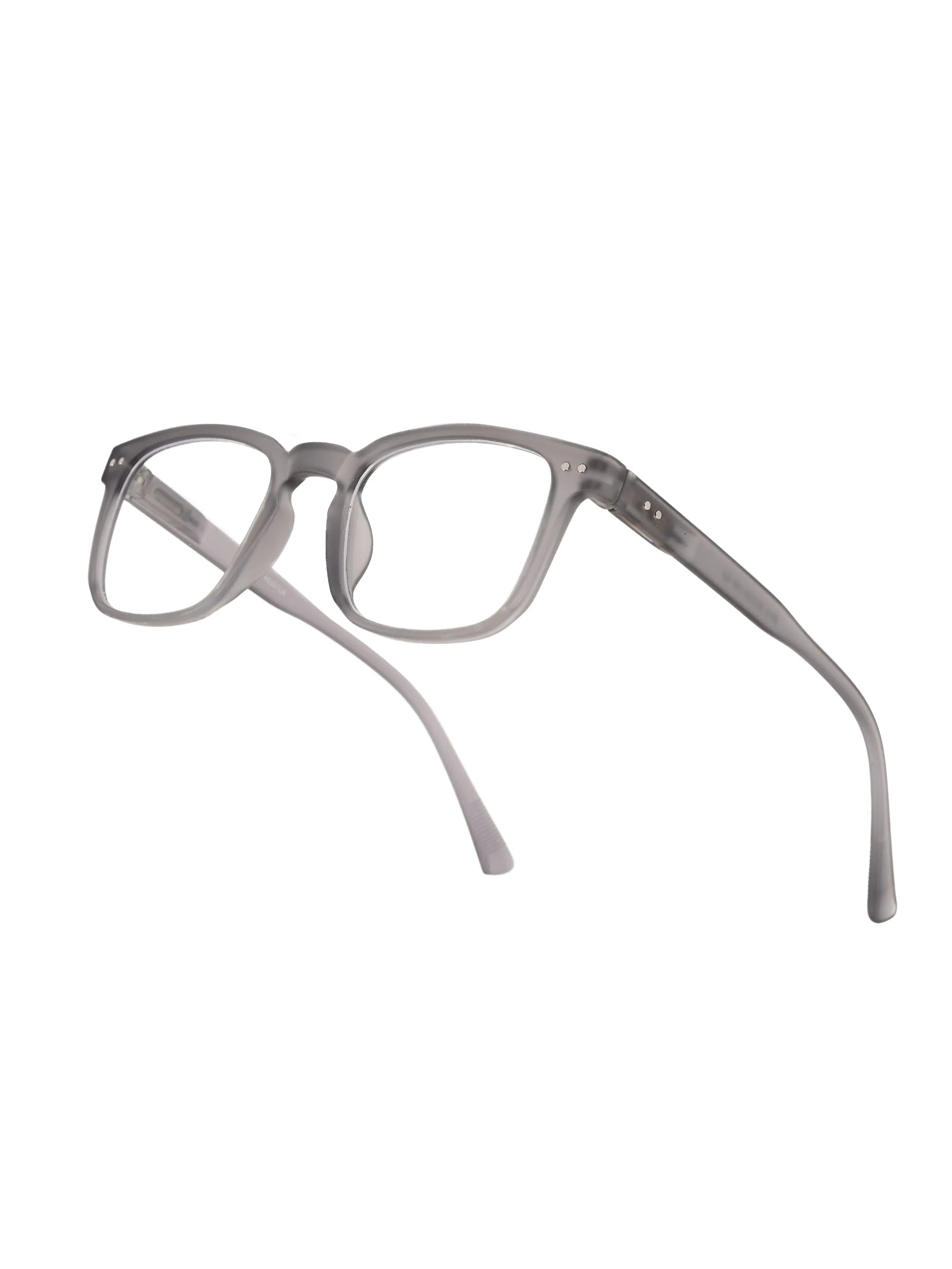 BluArmor | Transparent Smoke Medium Full Rim SQUARE Computer Glasses for Men & Women [Blue Block]