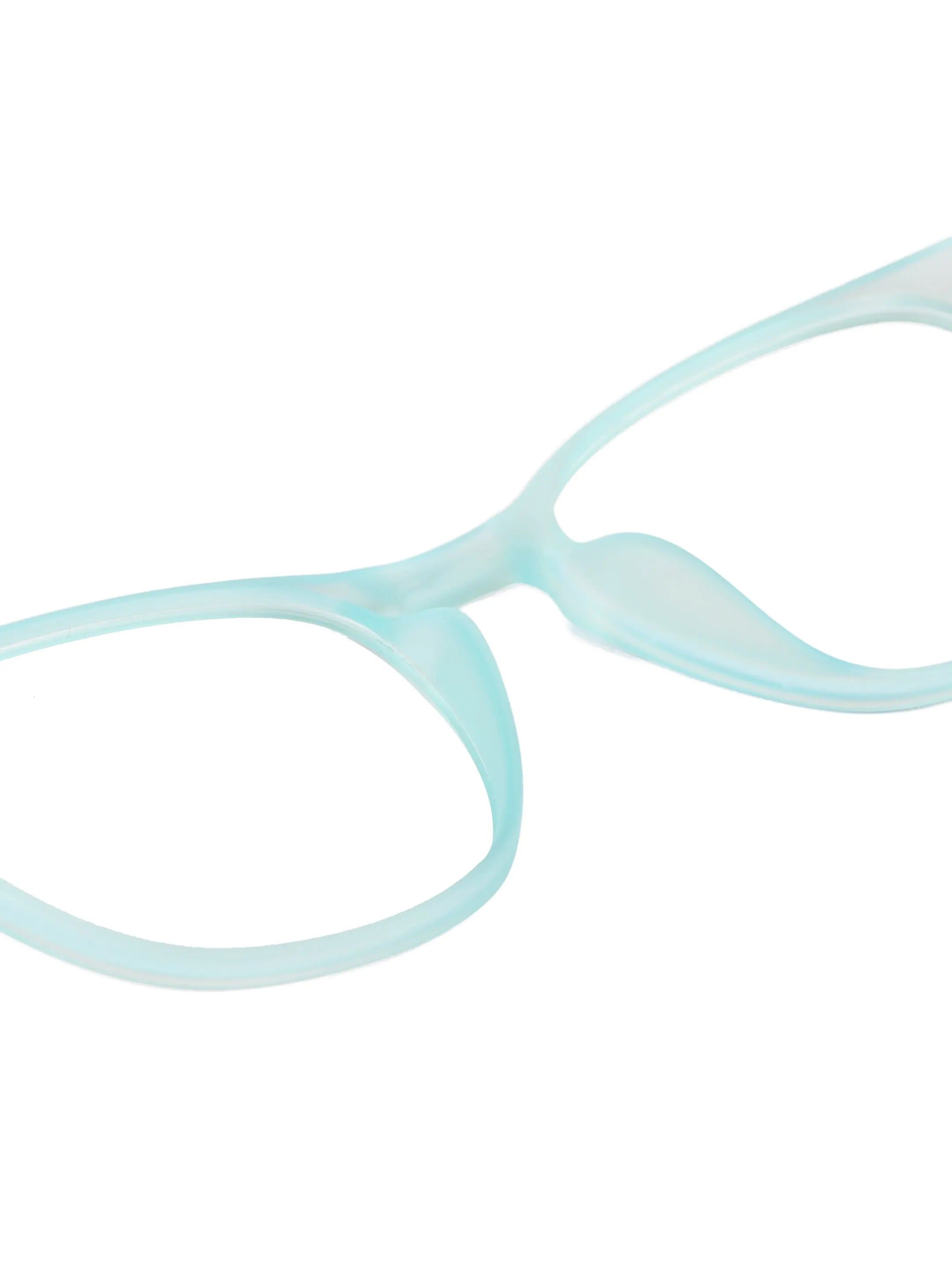 Clario | Transparent Skyblue Medium Full Rim RECTANGLE Computer Glasses for Men & Women [Blue Block]