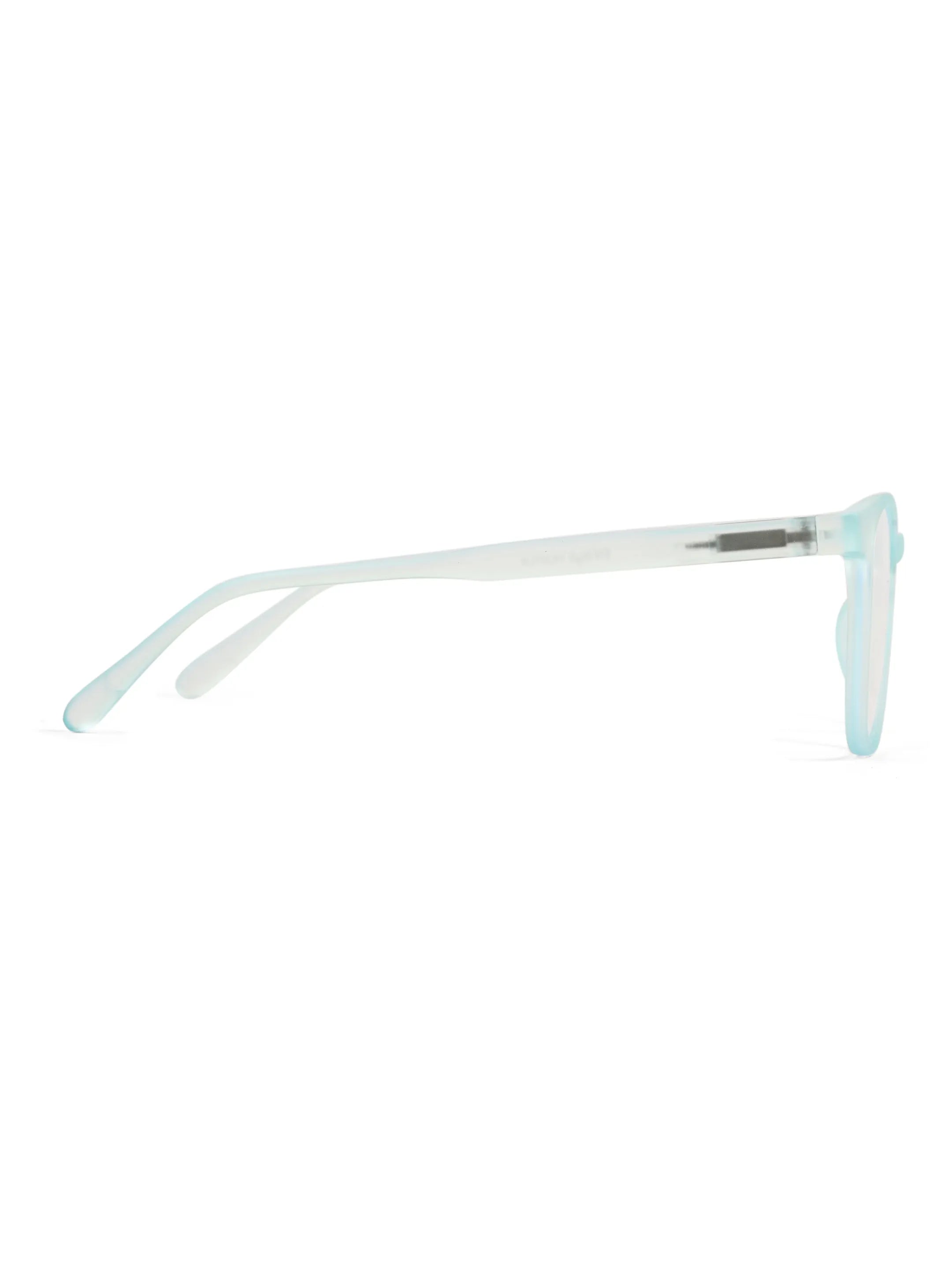 Clario | Transparent Skyblue Medium Full Rim RECTANGLE Computer Glasses for Men & Women [Blue Block]