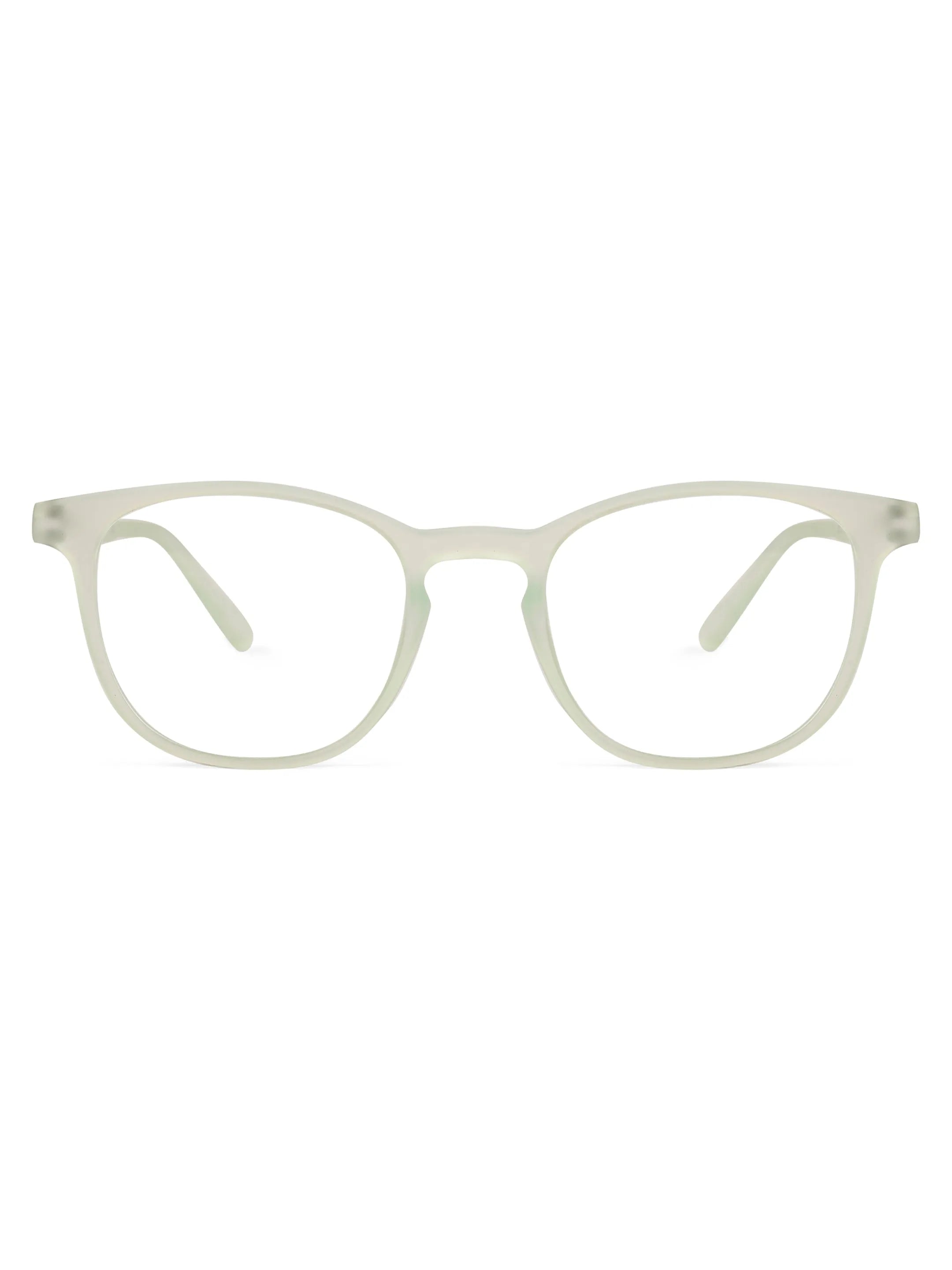 Clario | Transparent Light Green Medium Full Rim RECTANGLE Computer Glasses for Men & Women [Blue Block]