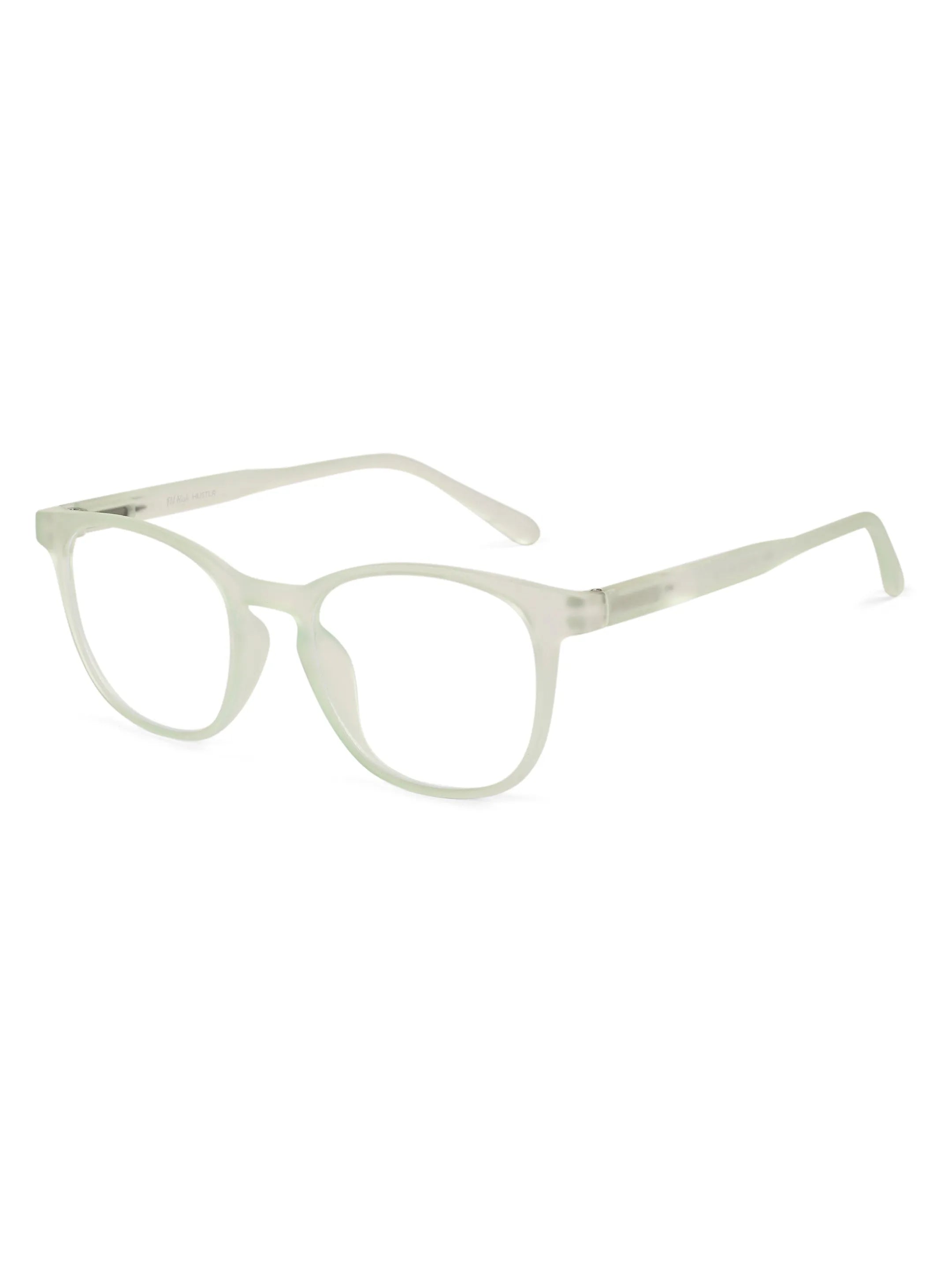 Clario | Transparent Light Green Medium Full Rim RECTANGLE Computer Glasses for Men & Women [Blue Block]