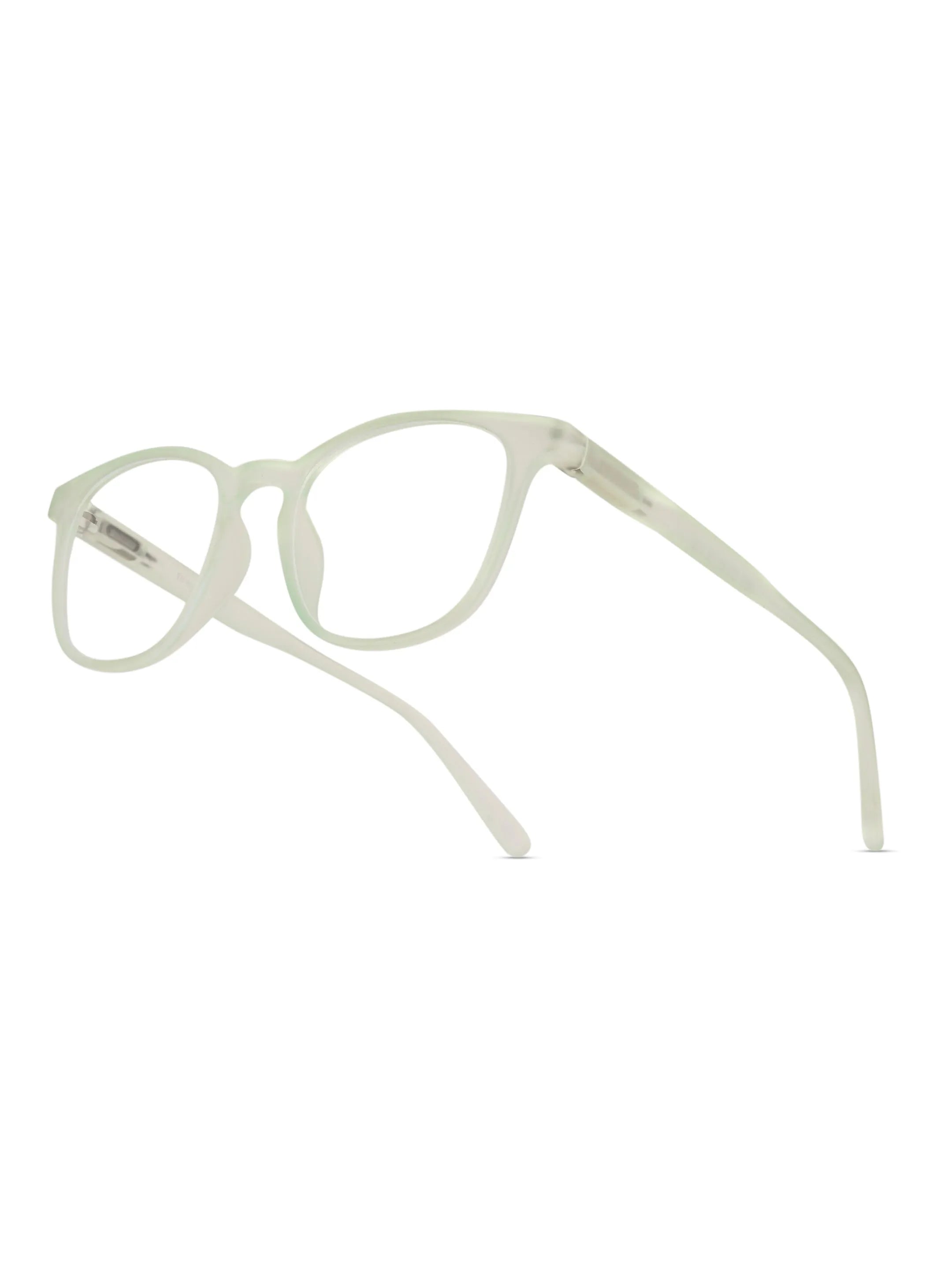 Clario | Transparent Light Green Medium Full Rim RECTANGLE Computer Glasses for Men & Women [Blue Block]