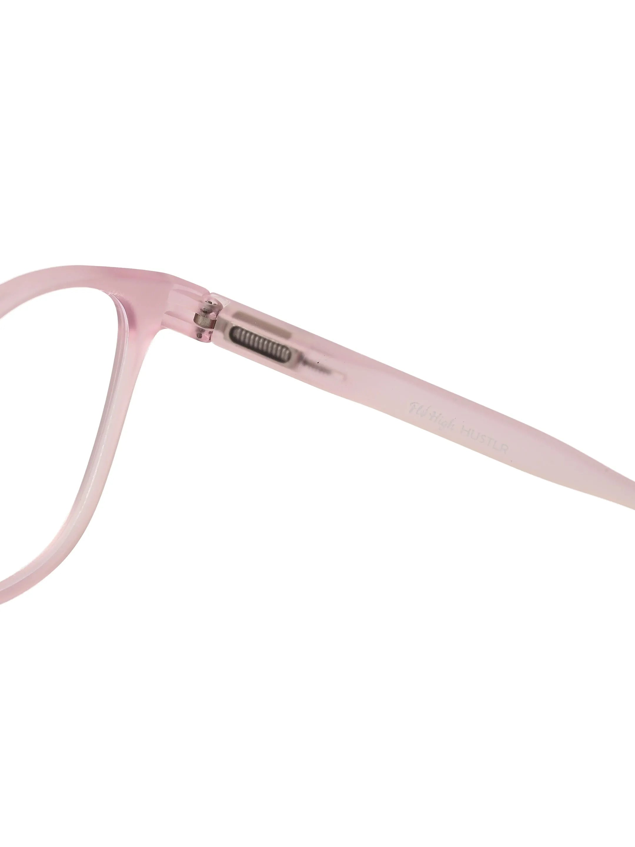 Clario | Baby Pink Medium Full Rim RECTANGLE Computer Glasses for Men & Women [Blue Block]