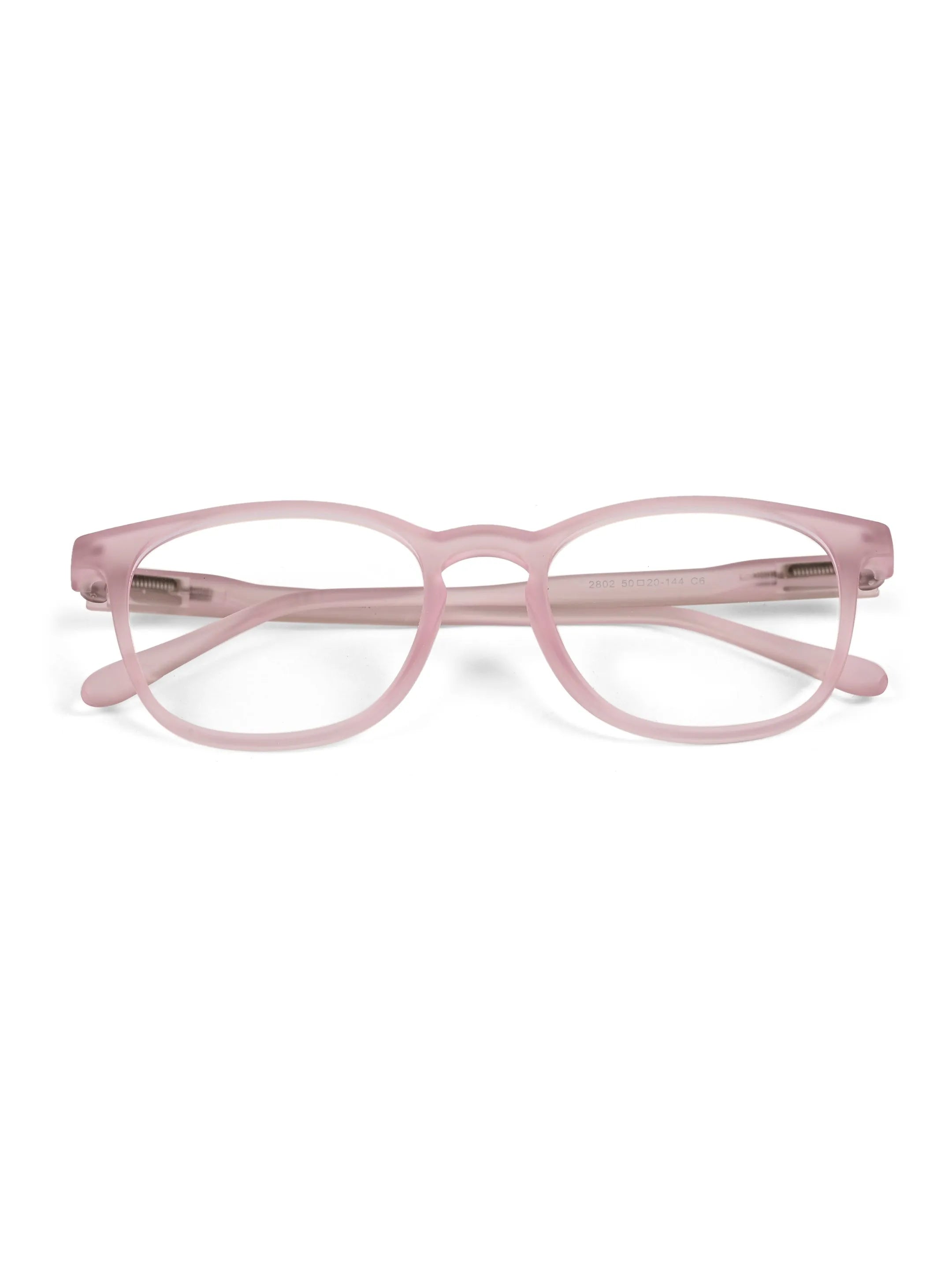 Clario | Baby Pink Medium Full Rim RECTANGLE Computer Glasses for Men & Women [Blue Block]