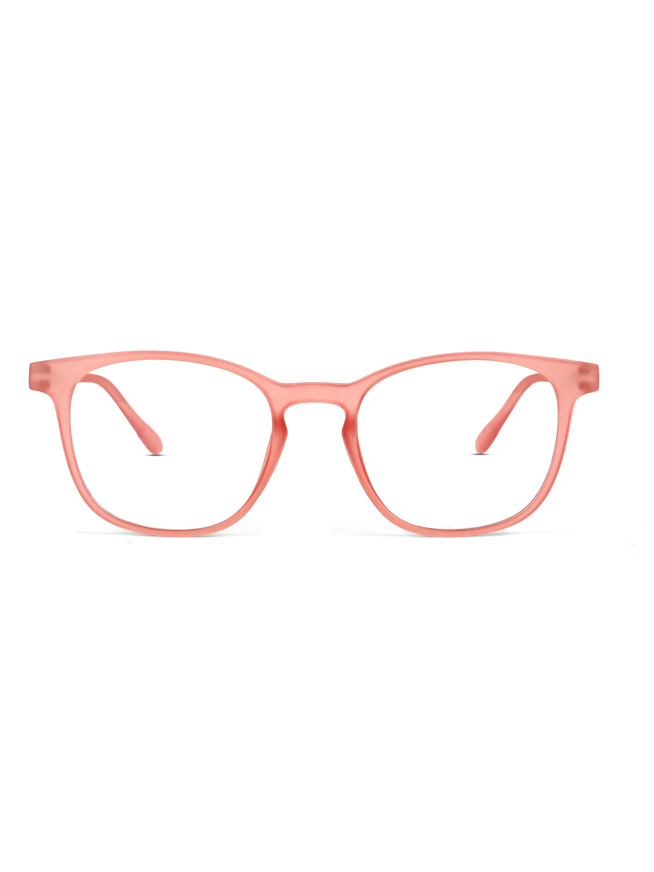 Clario | Transparent Red Medium Full Rim RECTANGLE Computer Glasses for Men & Women [Blue Block]