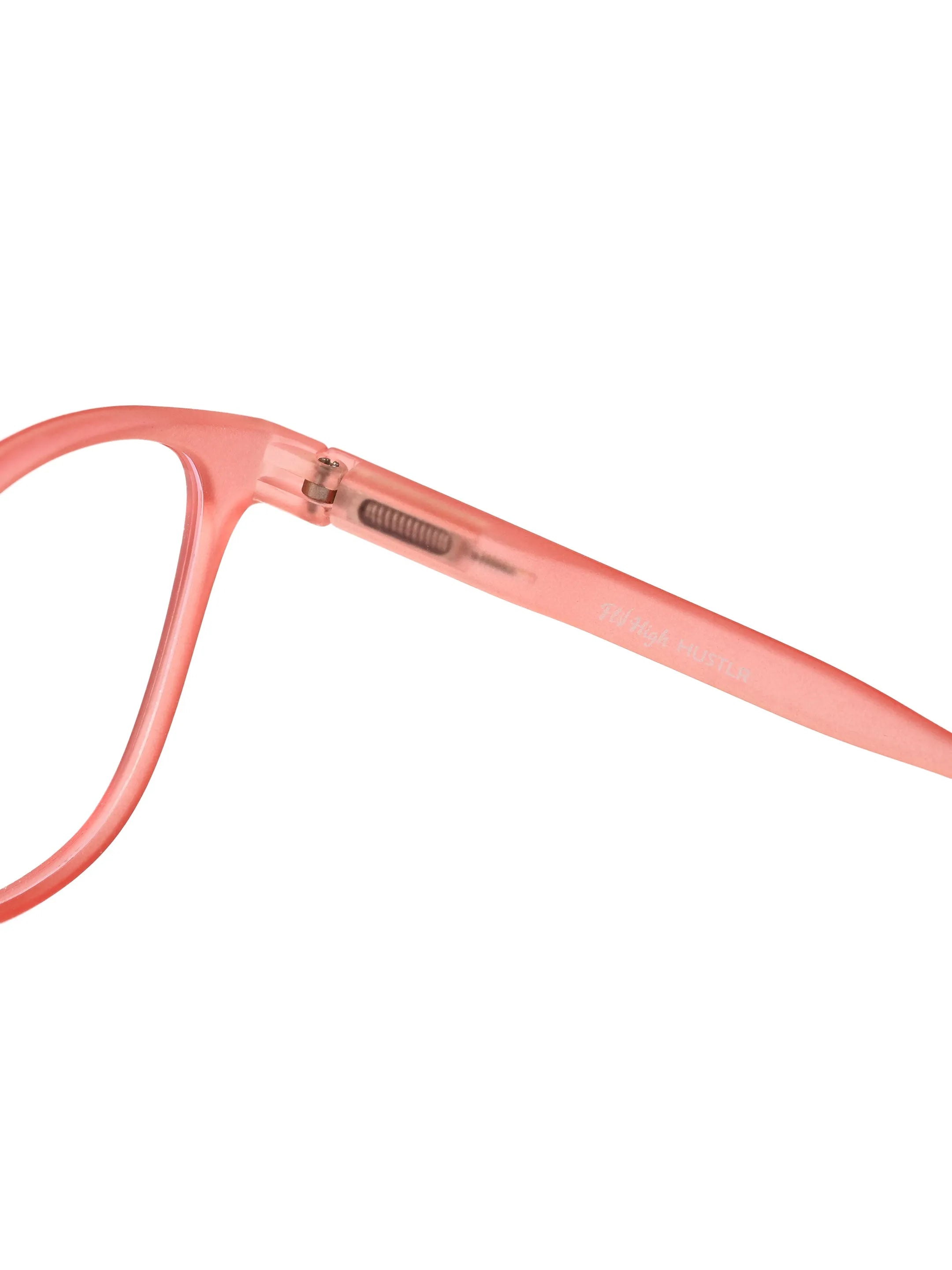 Clario | Transparent Red Medium Full Rim RECTANGLE Computer Glasses for Men & Women [Blue Block]