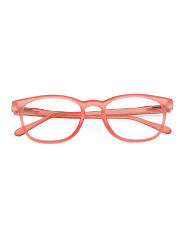 Clario | Transparent Red Medium Full Rim RECTANGLE Computer Glasses for Men & Women [Blue Block]