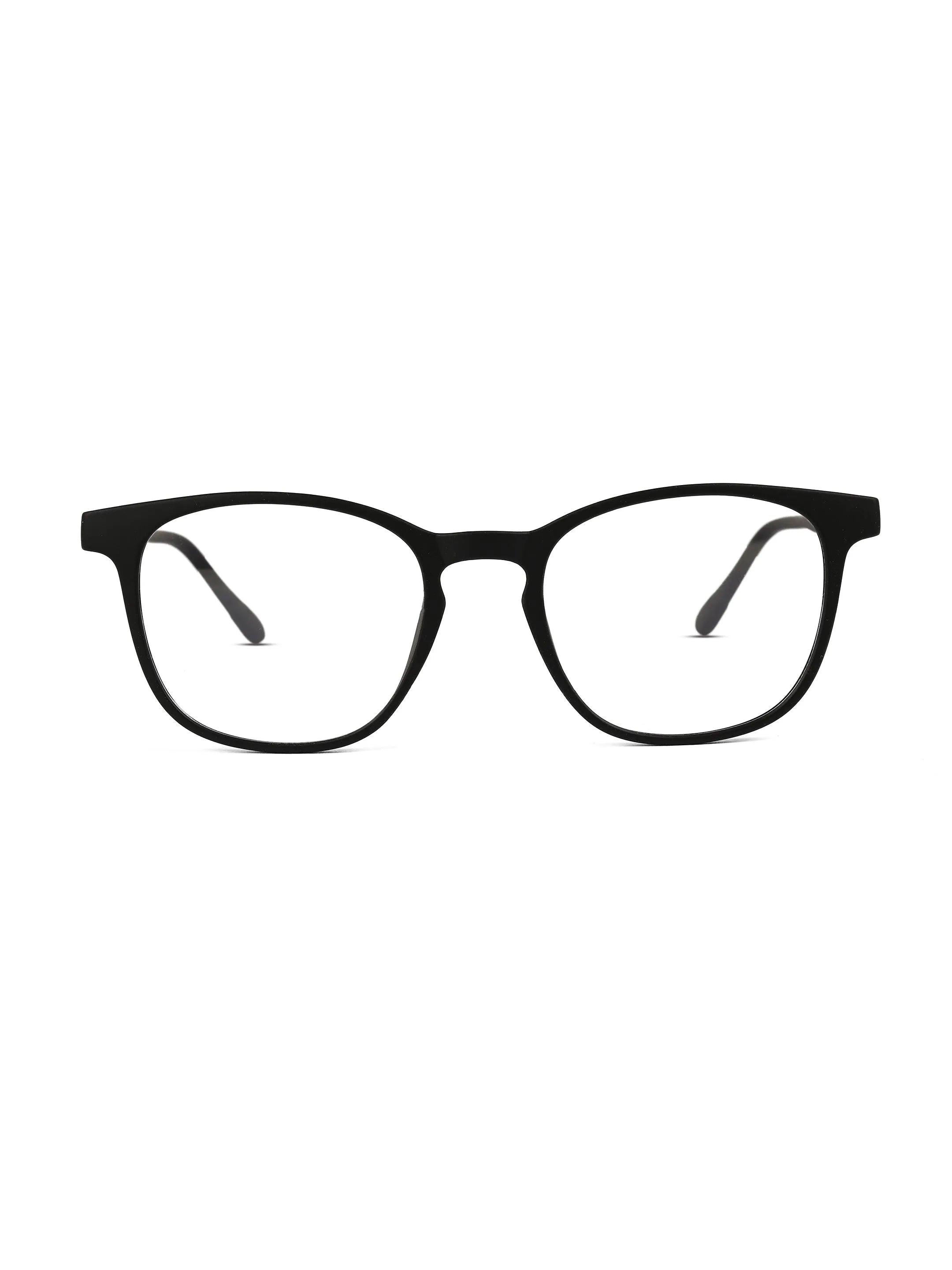 Clario | Black Medium Full Rim RECTANGLE Computer Glasses for Men & Women [Blue Block]