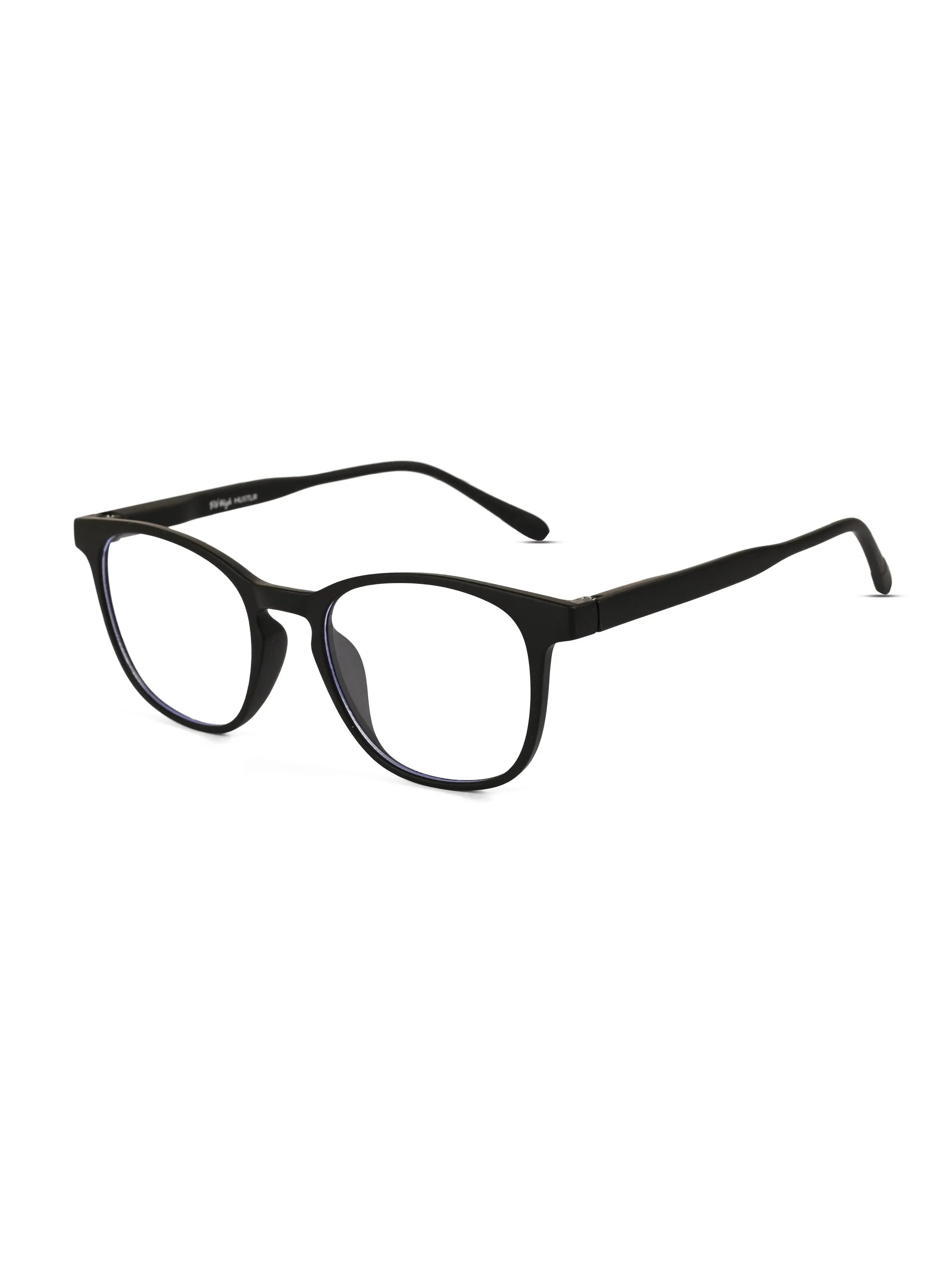Clario | Black Medium Full Rim RECTANGLE Computer Glasses for Men & Women [Blue Block]