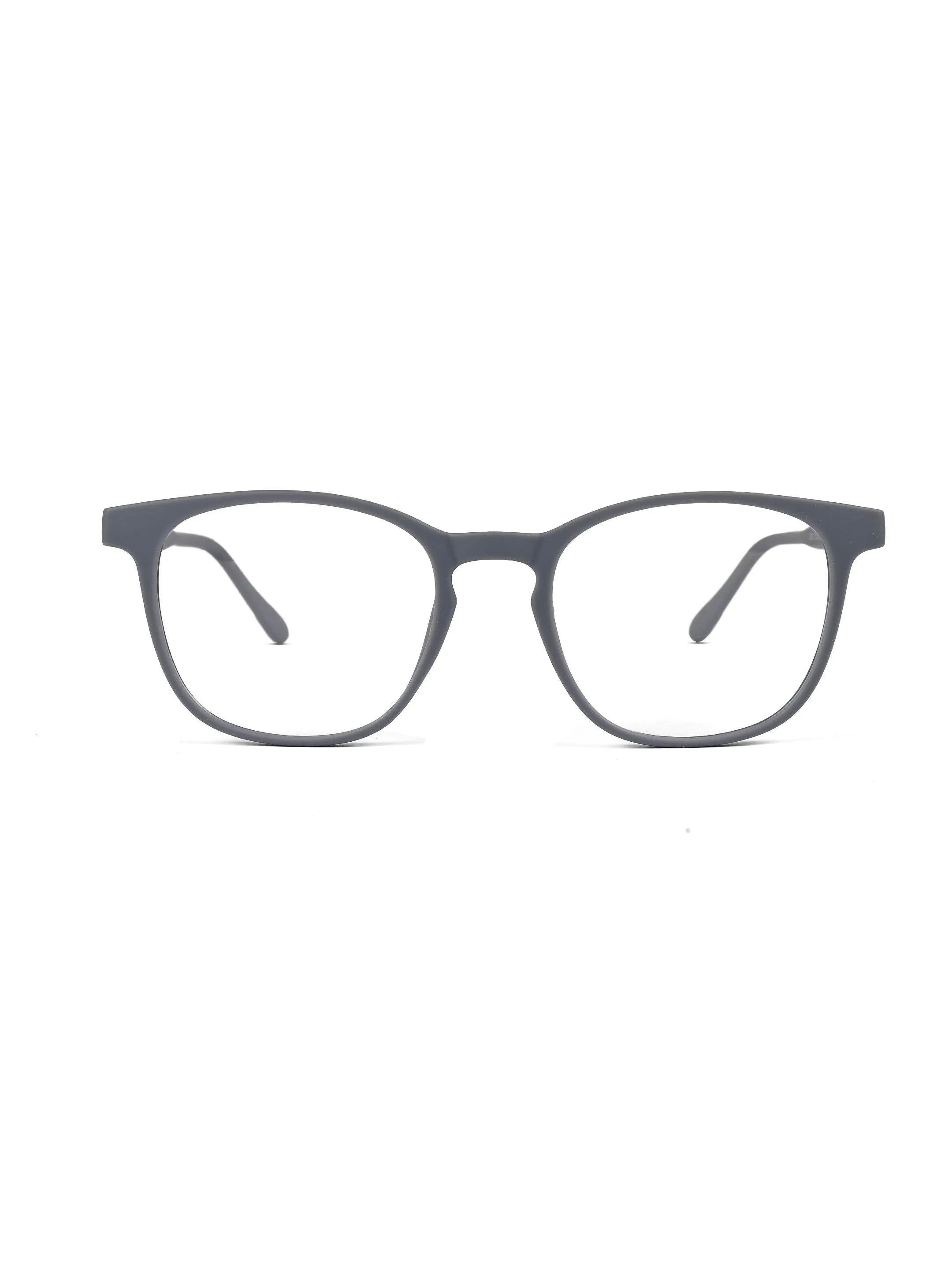Clario | Grey Medium Full Rim RECTANGLE Computer Glasses for Men & Women [Blue Block]