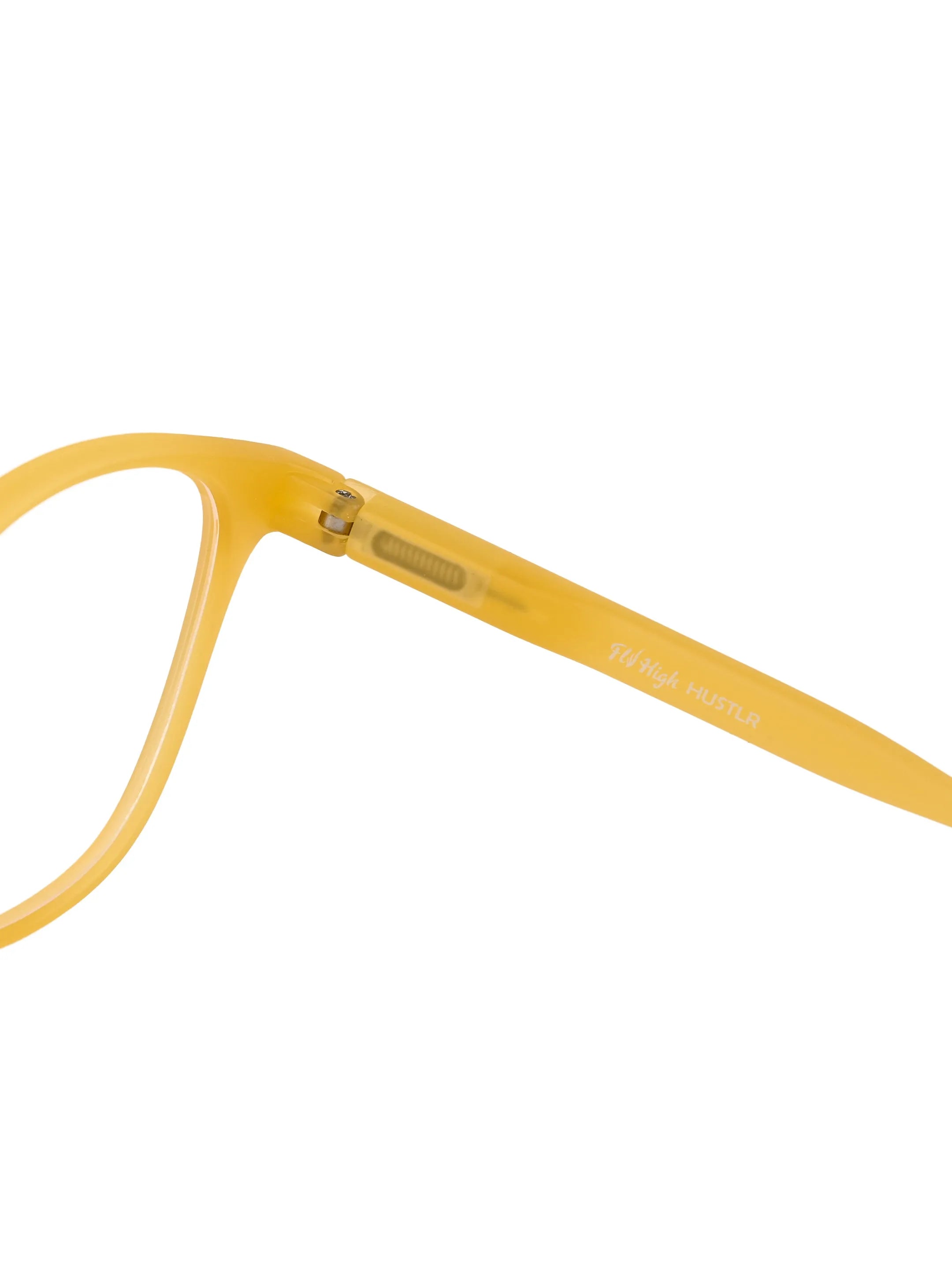 Clario | Transparent Orange Medium Full Rim RECTANGLE Computer Glasses for Men & Women [Blue Block]