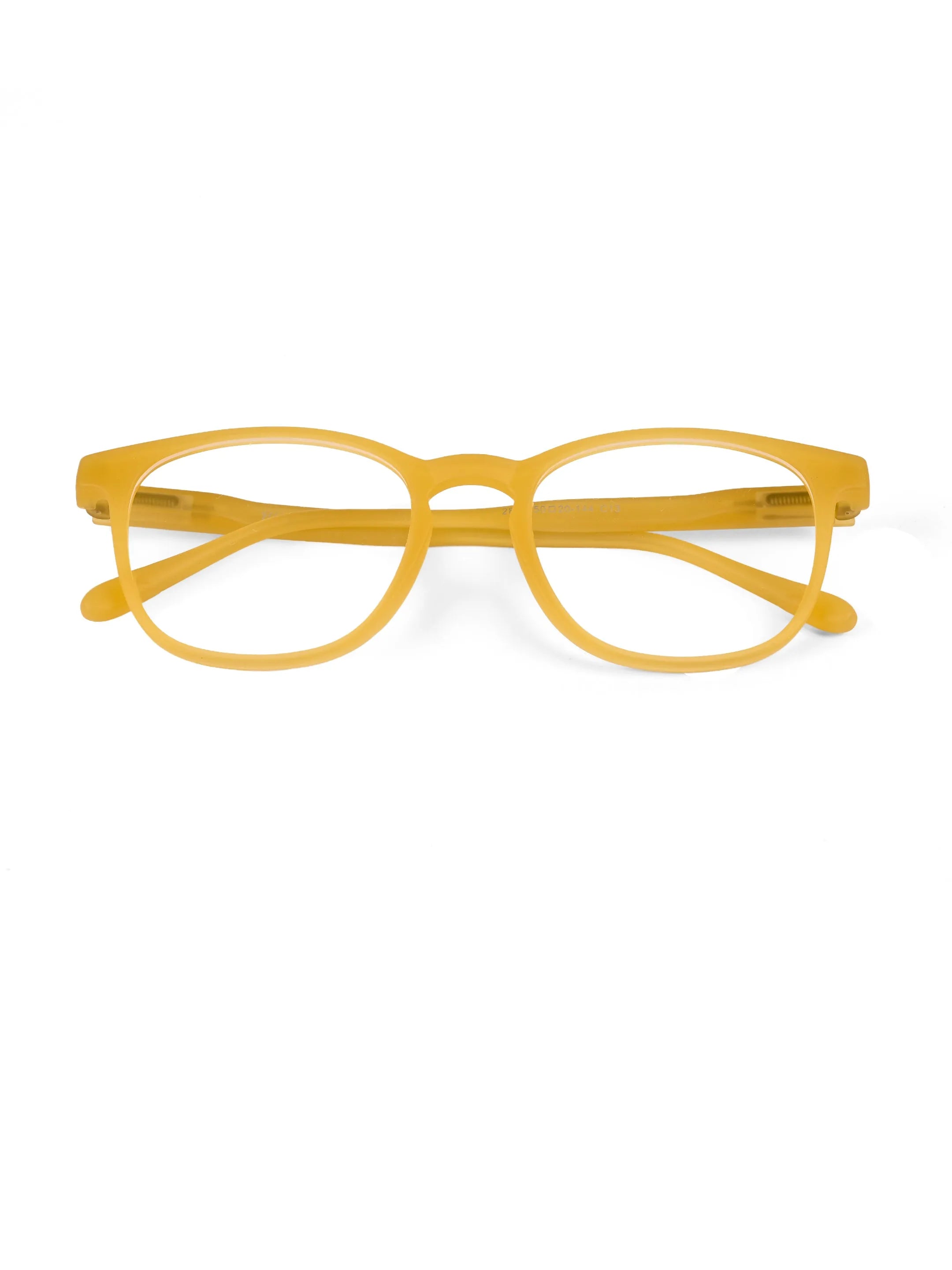 Clario | Transparent Orange Medium Full Rim RECTANGLE Computer Glasses for Men & Women [Blue Block]