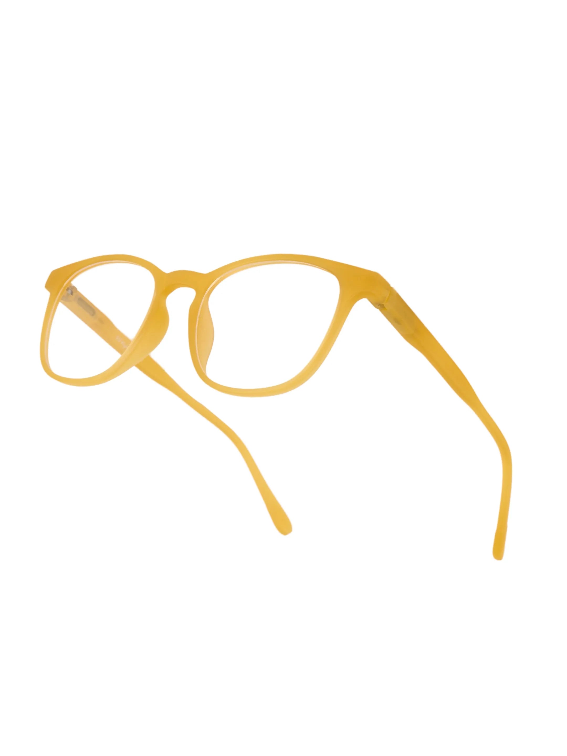 Clario | Transparent Orange Medium Full Rim RECTANGLE Computer Glasses for Men & Women [Blue Block]