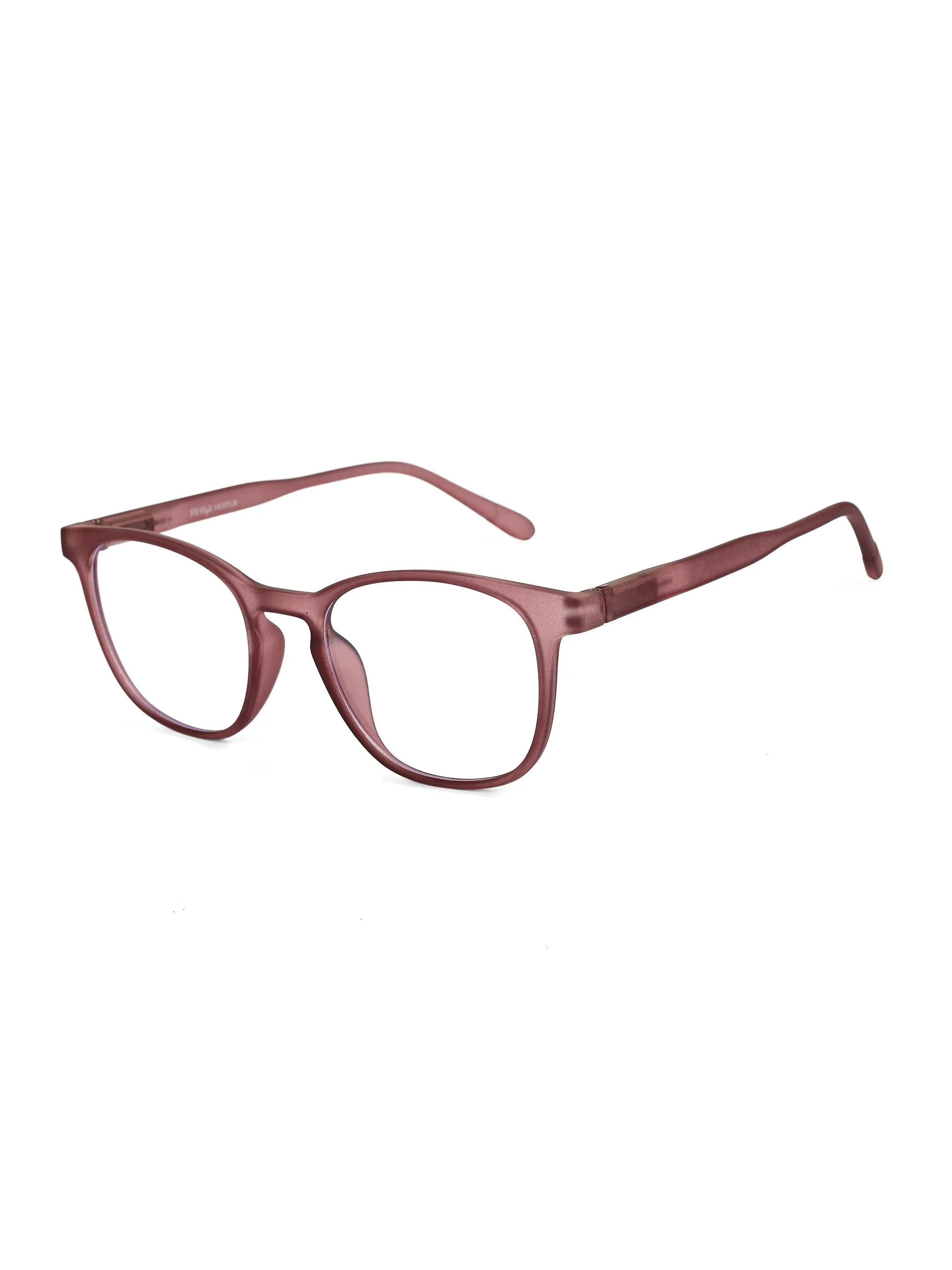 Clario | Transparent Mate Maroon Medium Full Rim RECTANGLE Computer Glasses for Men & Women [Blue Block]