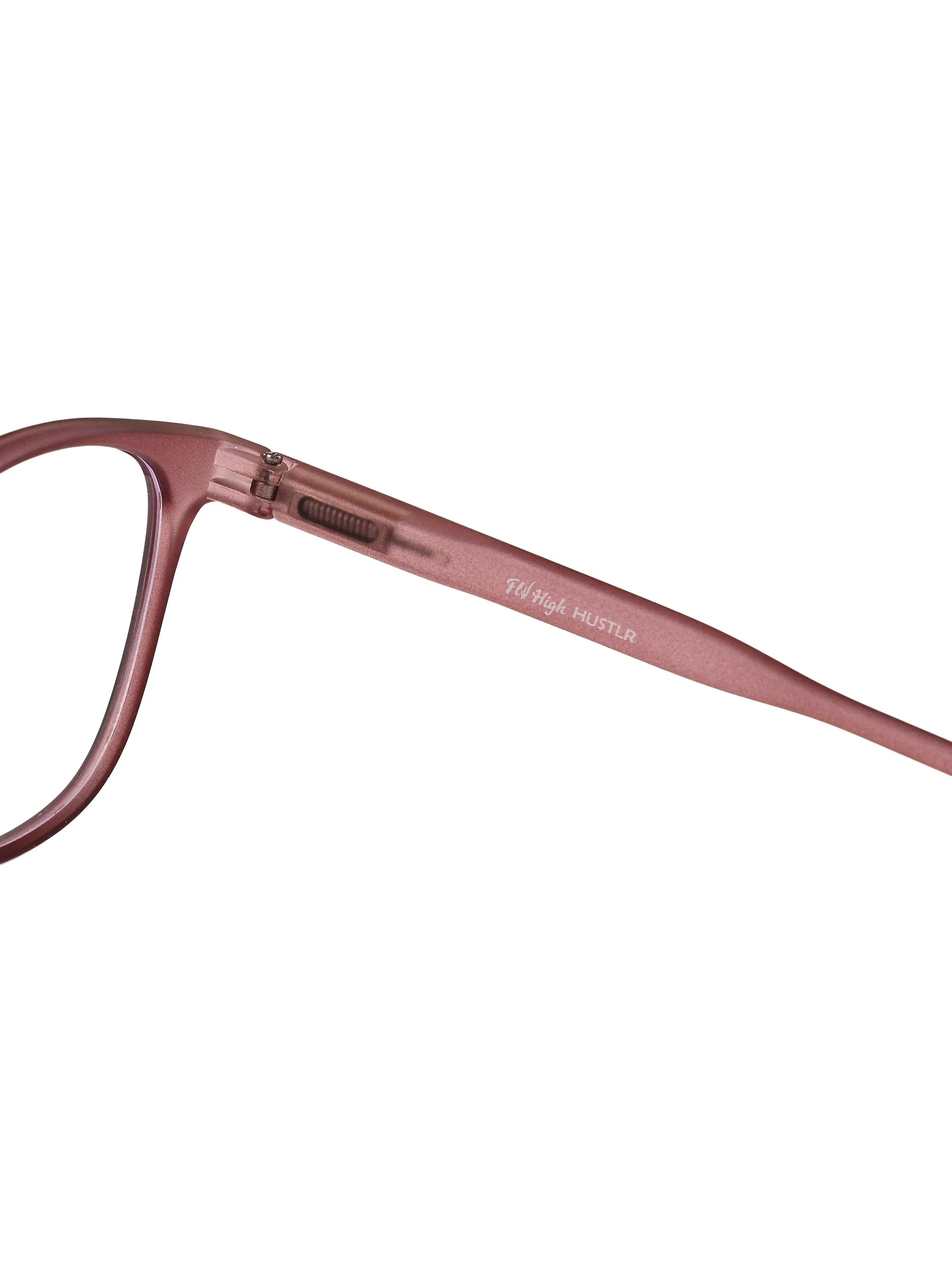 Clario | Transparent Mate Maroon Medium Full Rim RECTANGLE Computer Glasses for Men & Women [Blue Block]