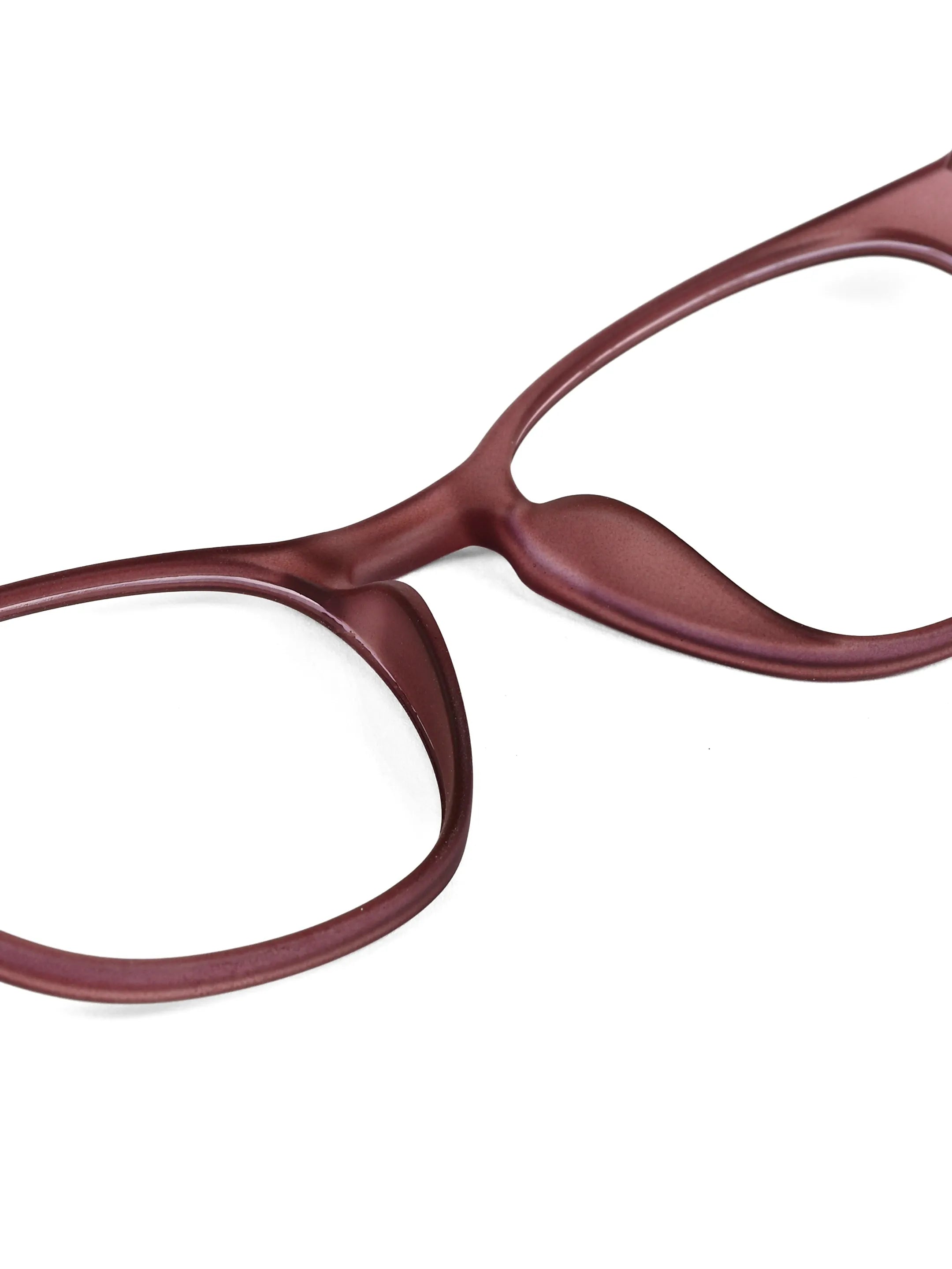 Clario | Transparent Mate Maroon Medium Full Rim RECTANGLE Computer Glasses for Men & Women [Blue Block]